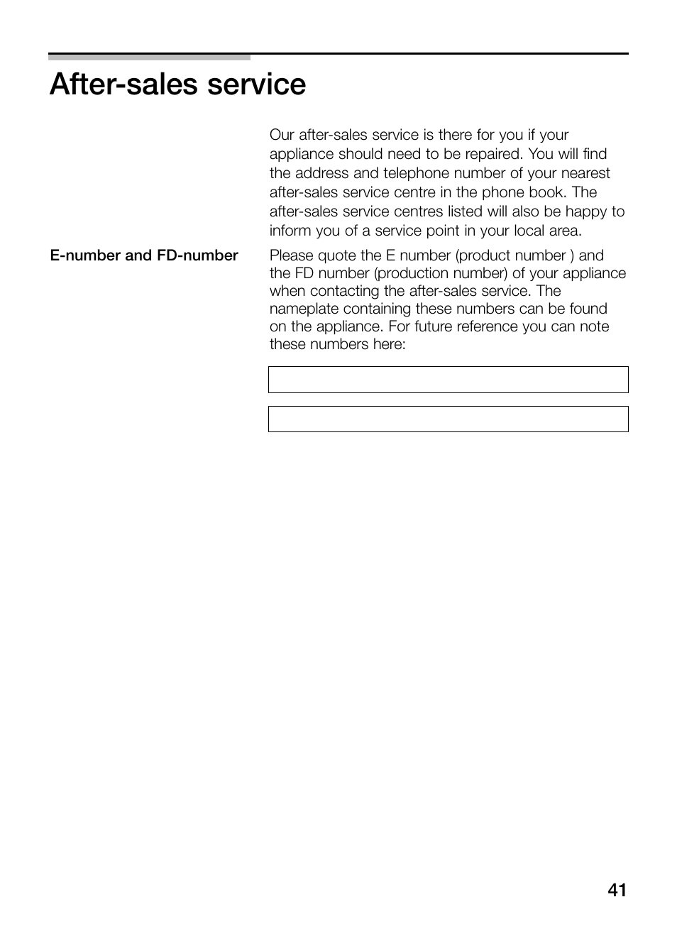 After-sales service | Siemens ET475MY11E User Manual | Page 41 / 84