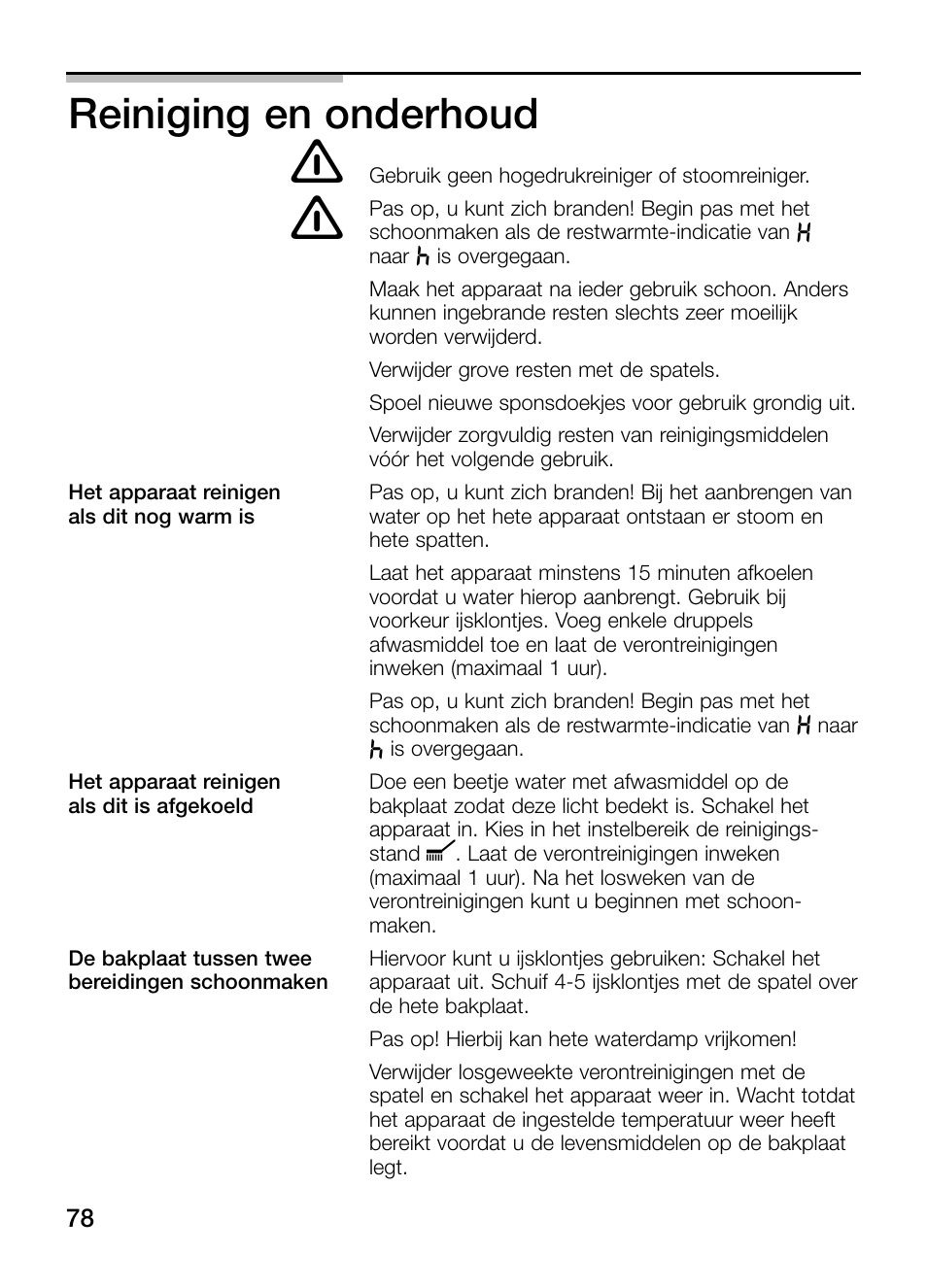 Reiniging en onderhoud | Siemens ET475MY11E User Manual | Page 78 / 84