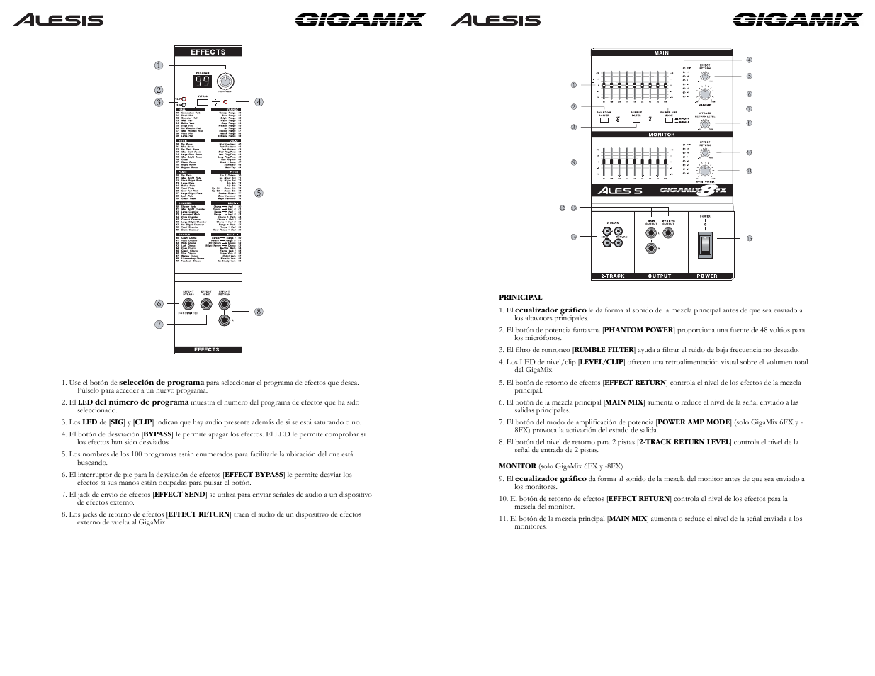 ALESIS GIGAMIX 6FX User Manual | Page 16 / 44