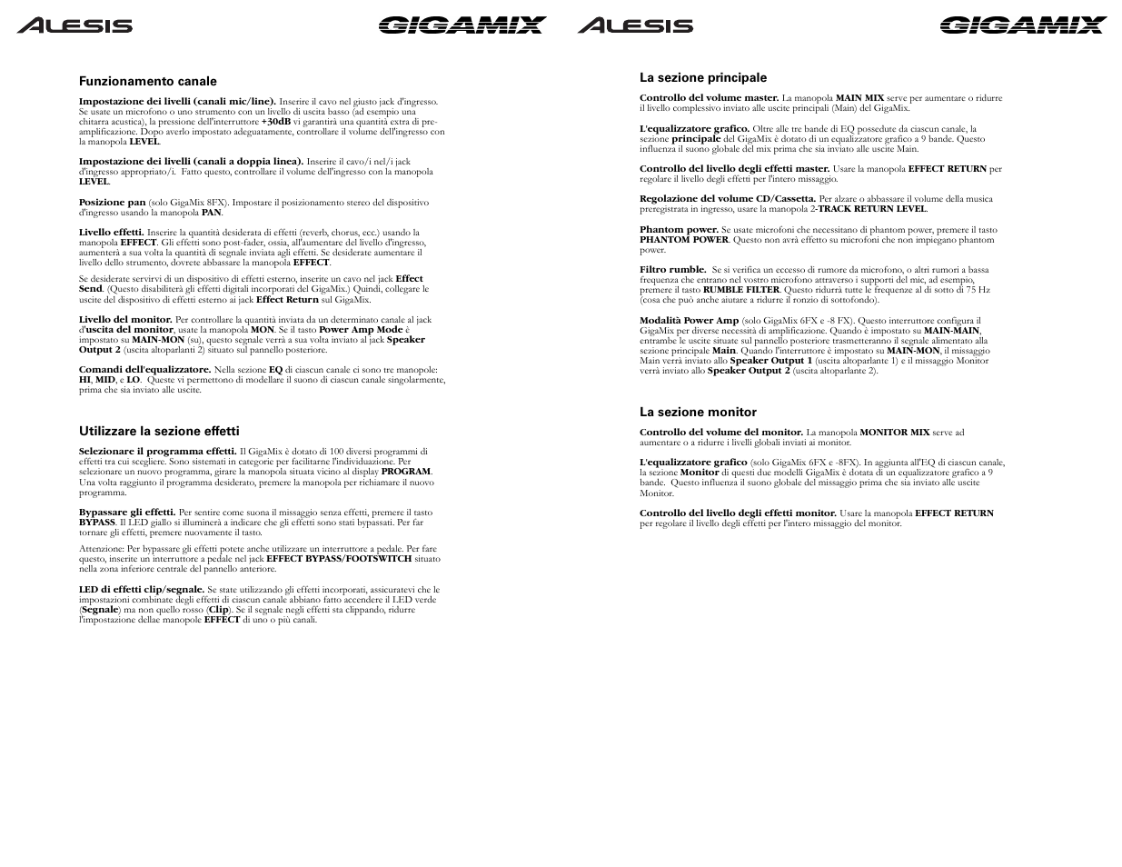 ALESIS GIGAMIX 6FX User Manual | Page 39 / 44