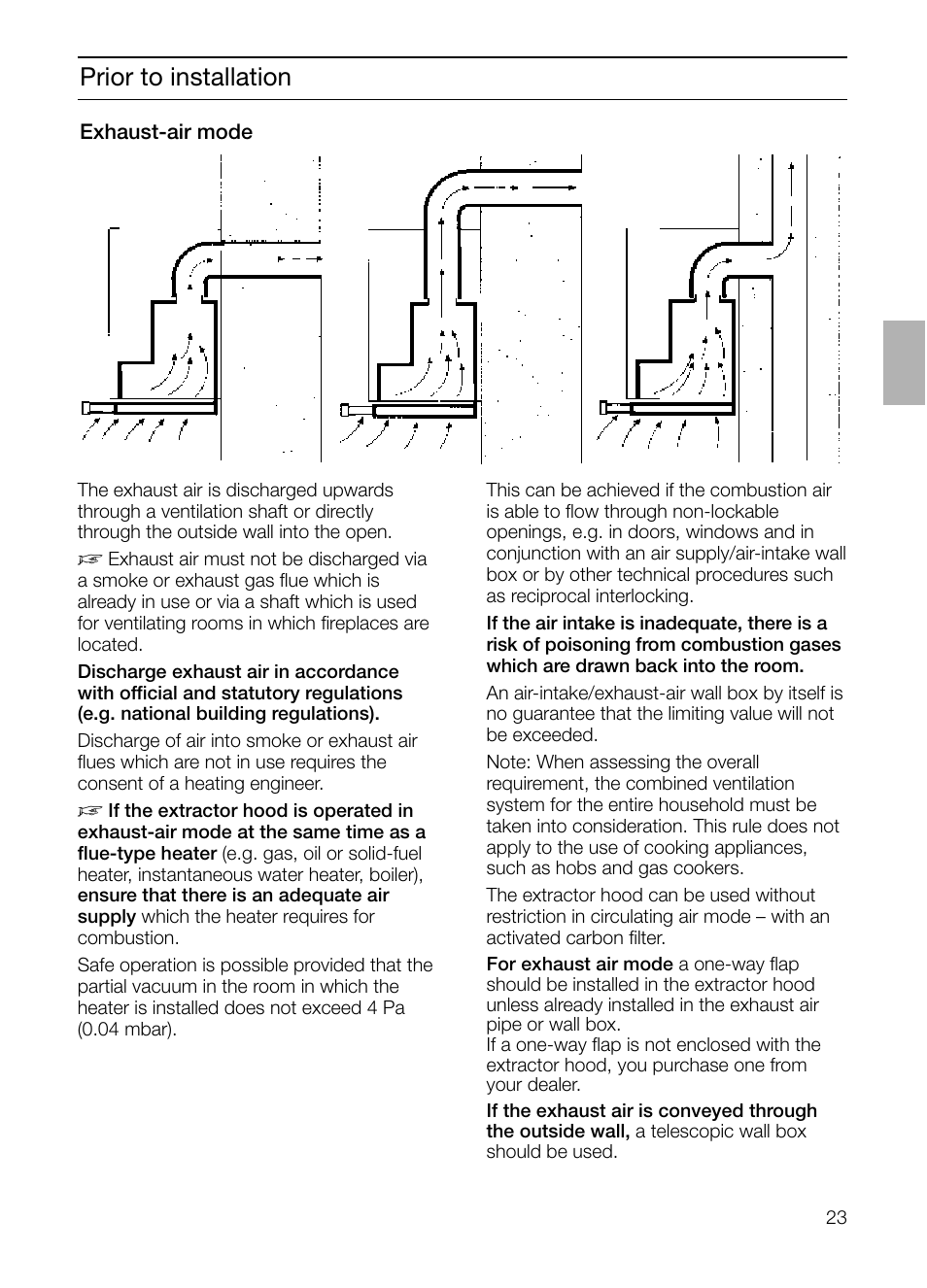 Prior to installation | Siemens LI44930 User Manual | Page 23 / 96