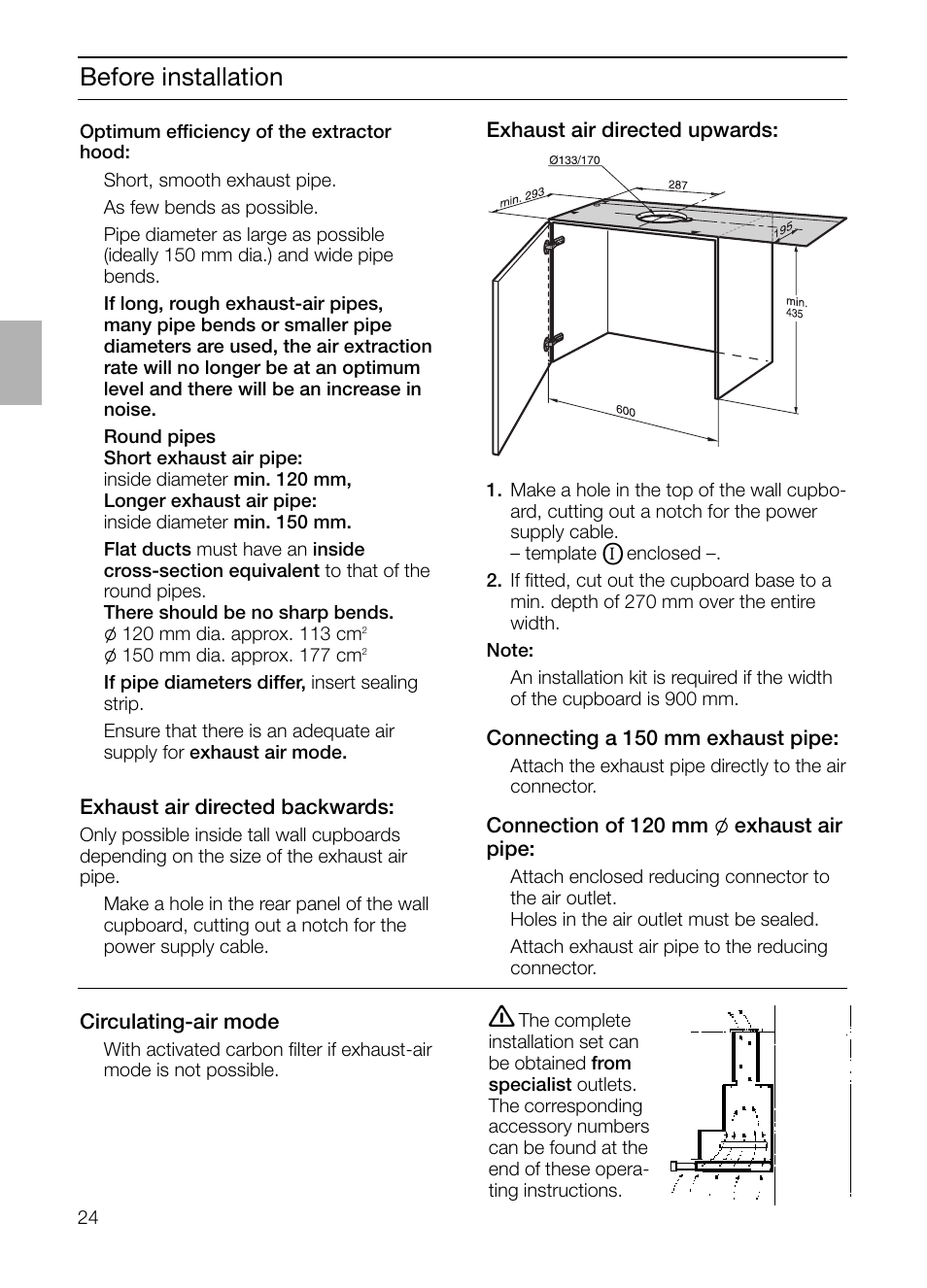 Before installation | Siemens LI44930 User Manual | Page 24 / 96