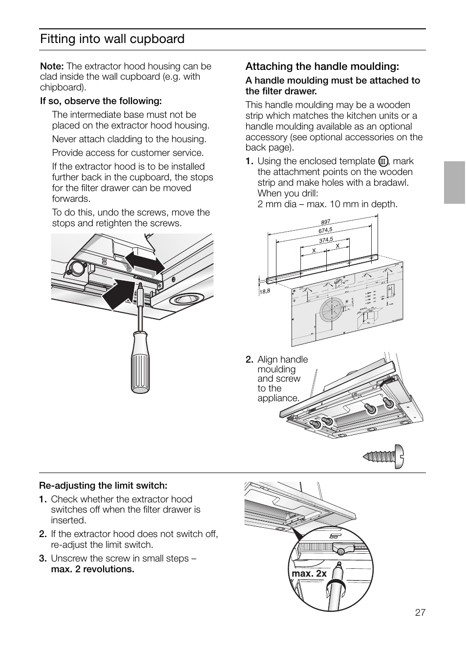 Fitting into wall cupboard | Siemens LI44930 User Manual | Page 27 / 96