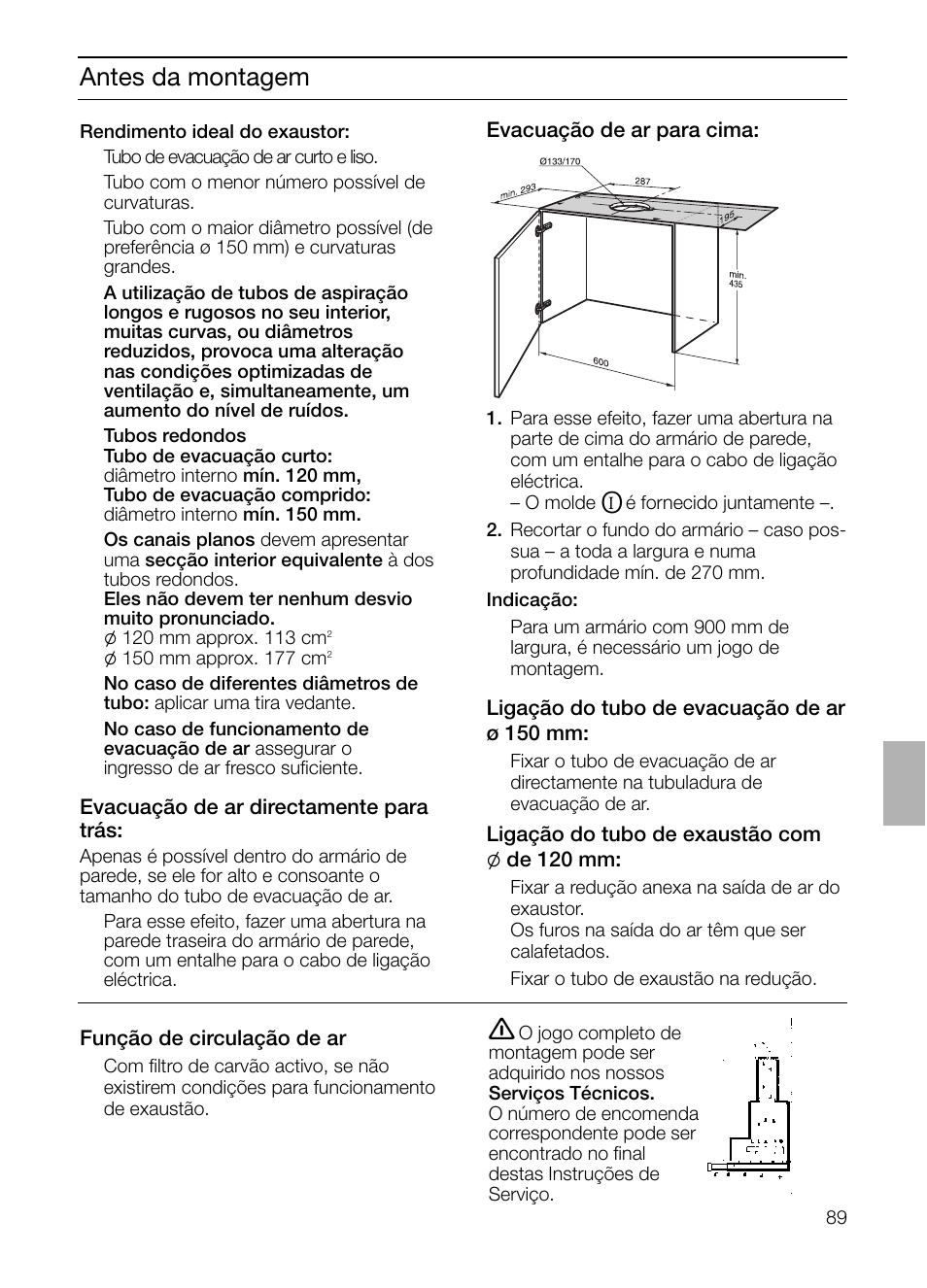 Antes da montagem | Siemens LI44930 User Manual | Page 89 / 96
