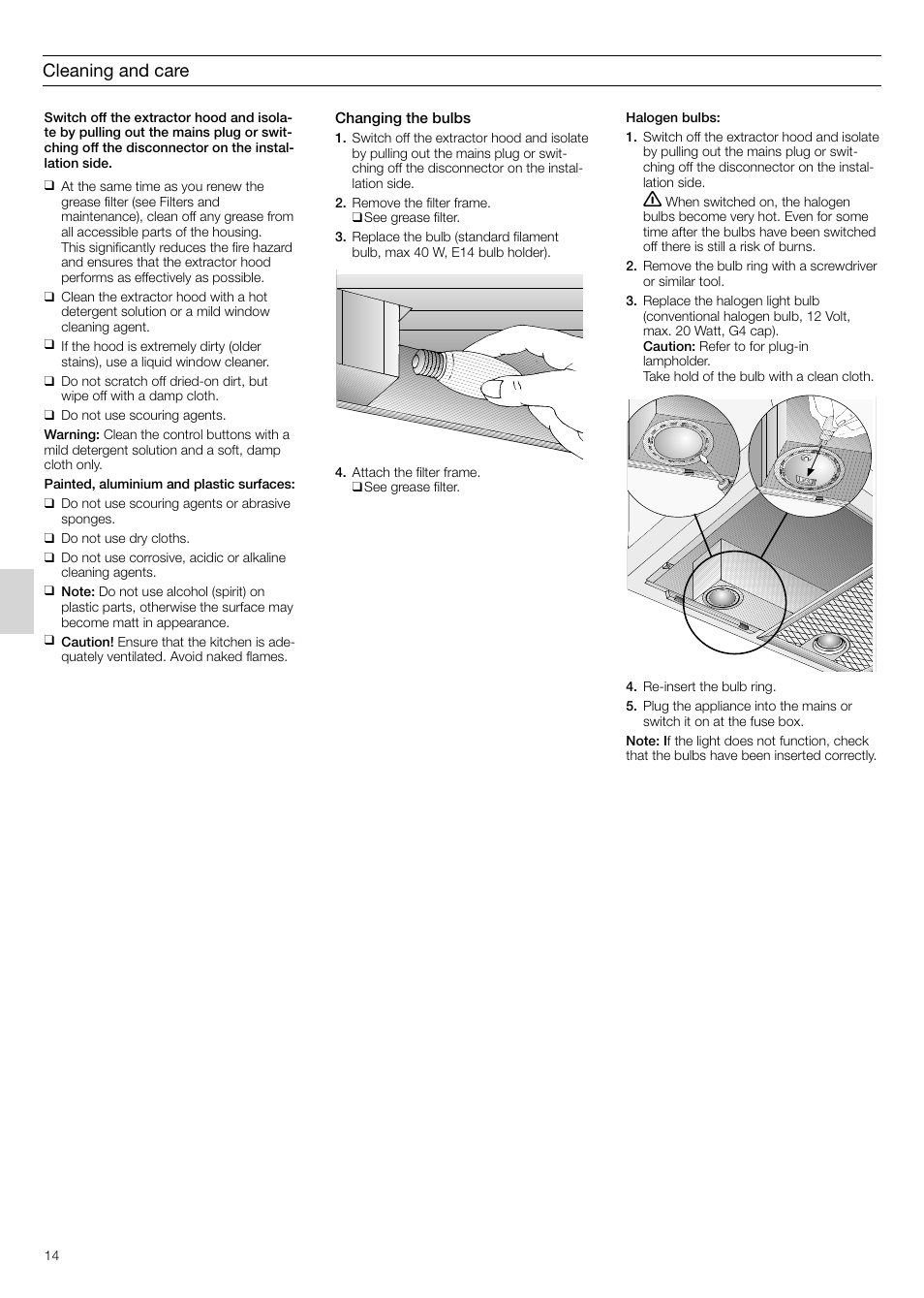 Cleaning and care | Siemens LB75564 User Manual | Page 14 / 64