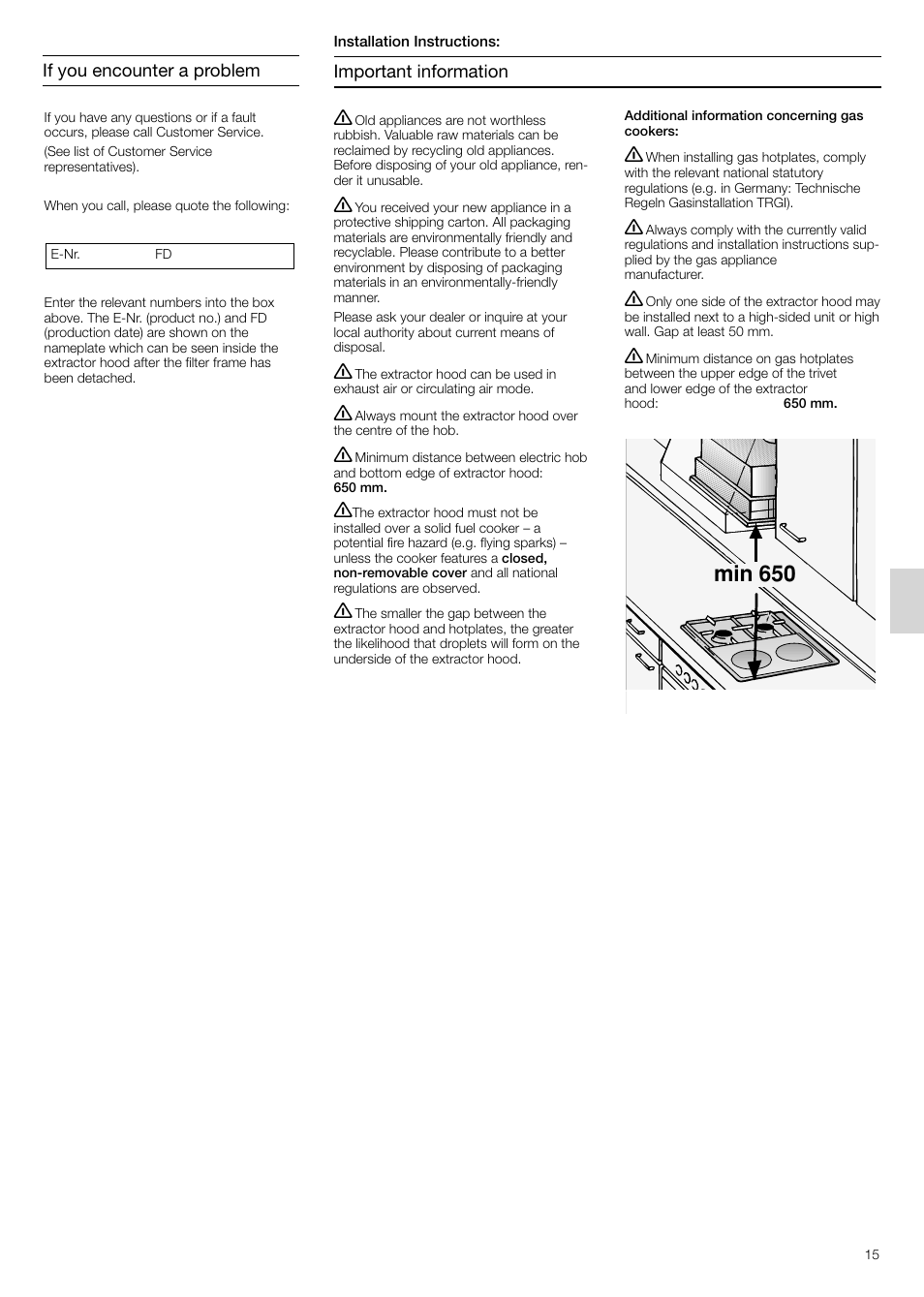 Min 650 | Siemens LB75564 User Manual | Page 15 / 64