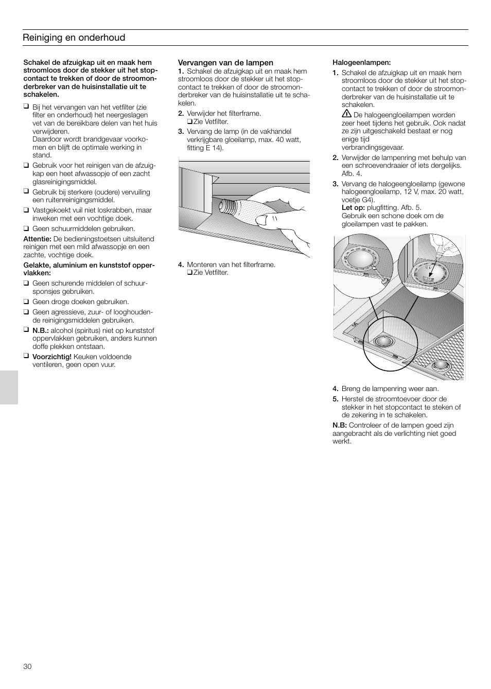 Reiniging en onderhoud | Siemens LB75564 User Manual | Page 30 / 64