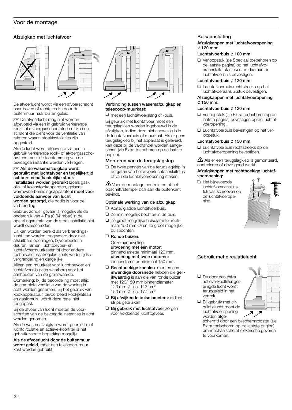 Voor de montage | Siemens LB75564 User Manual | Page 32 / 64