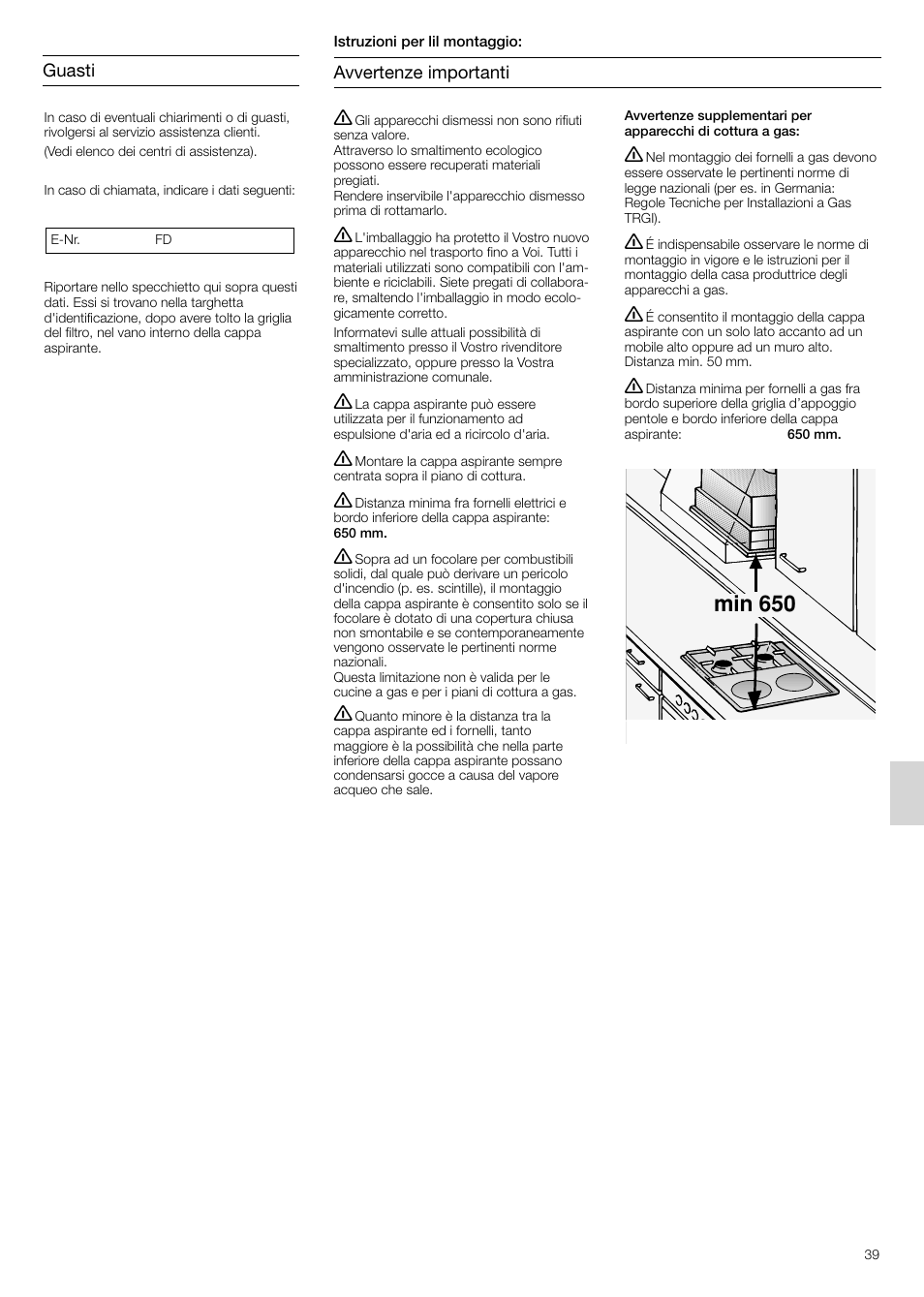 Min 650 | Siemens LB75564 User Manual | Page 39 / 64