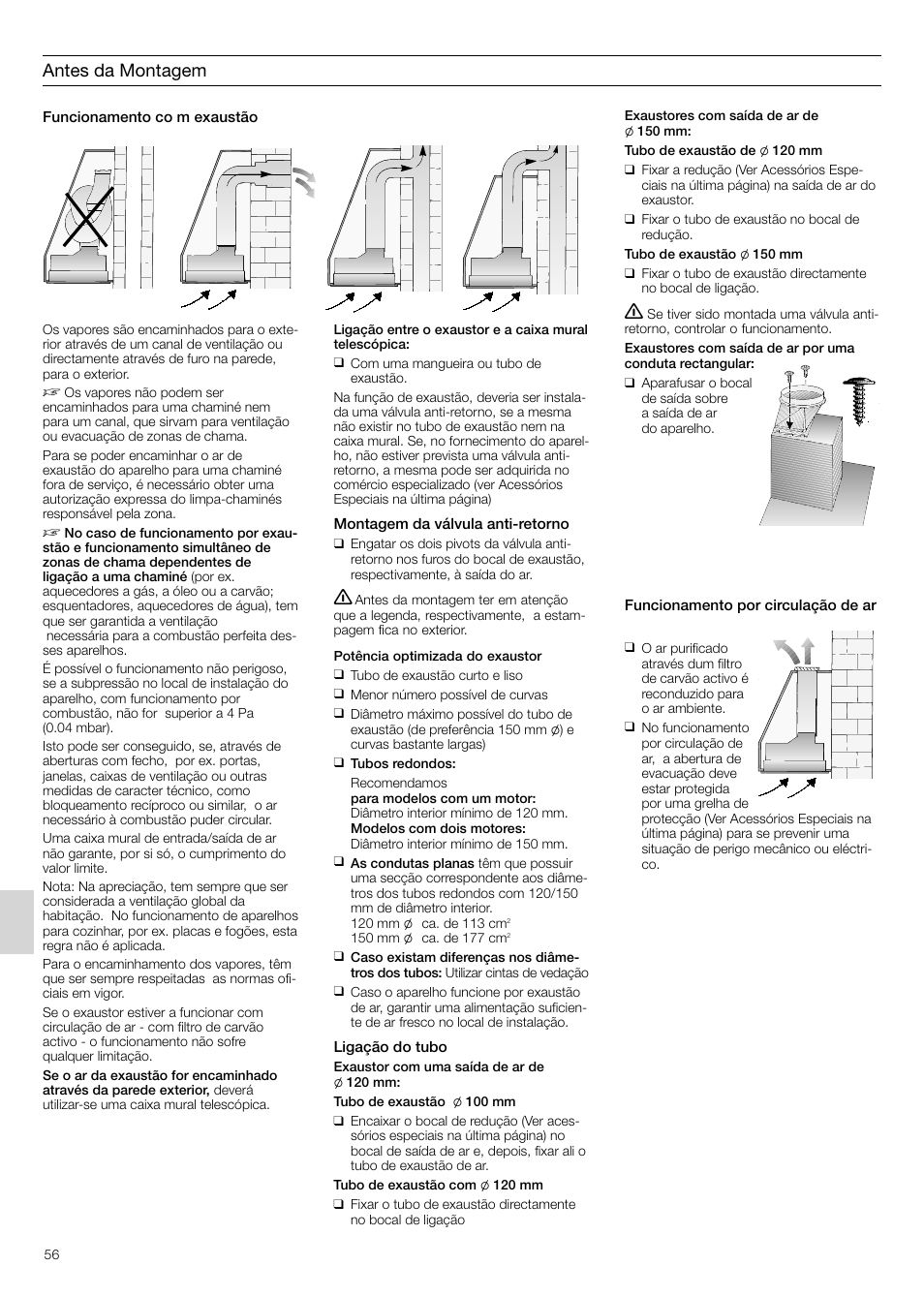 Antes da montagem | Siemens LB75564 User Manual | Page 56 / 64