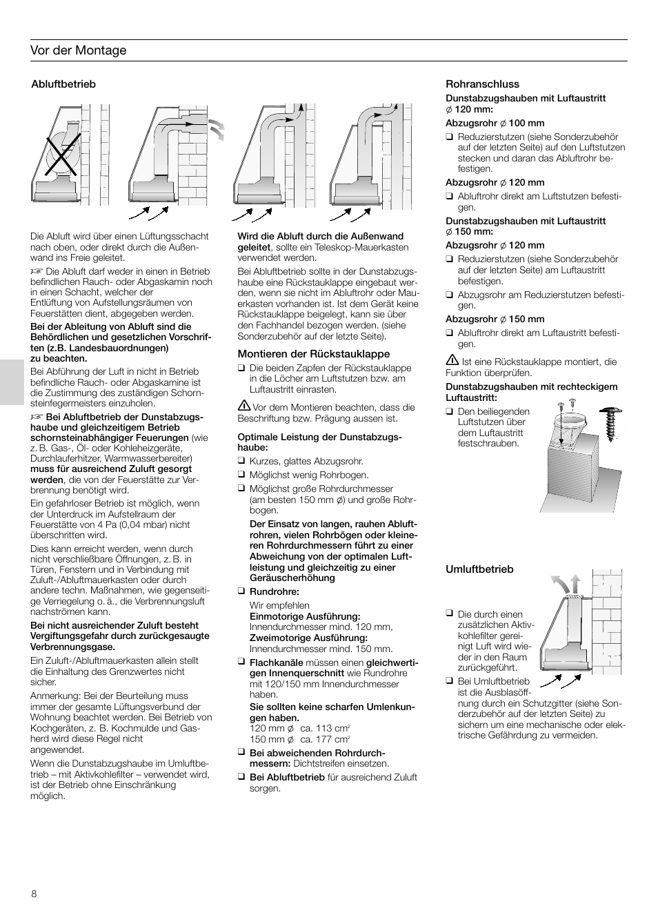 Vor der montage | Siemens LB75564 User Manual | Page 8 / 64