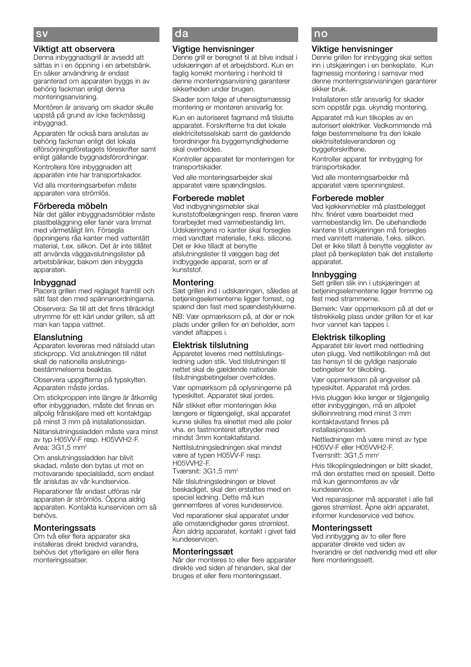 Sv da no | Siemens ET475MU11E User Manual | Page 5 / 8