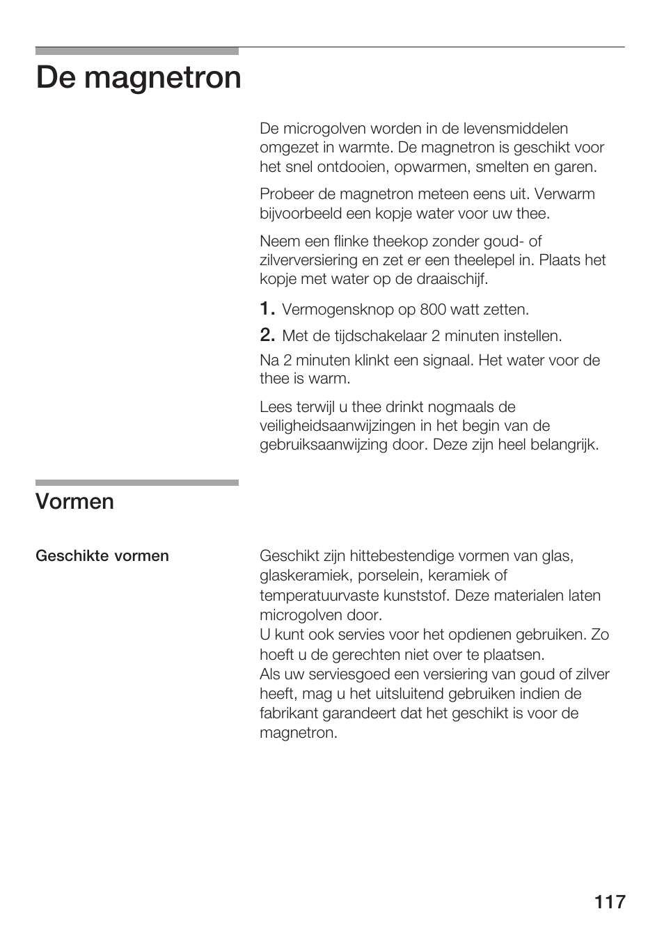 De magnetron, Vormen | Siemens HF12M240 User Manual | Page 117 / 132