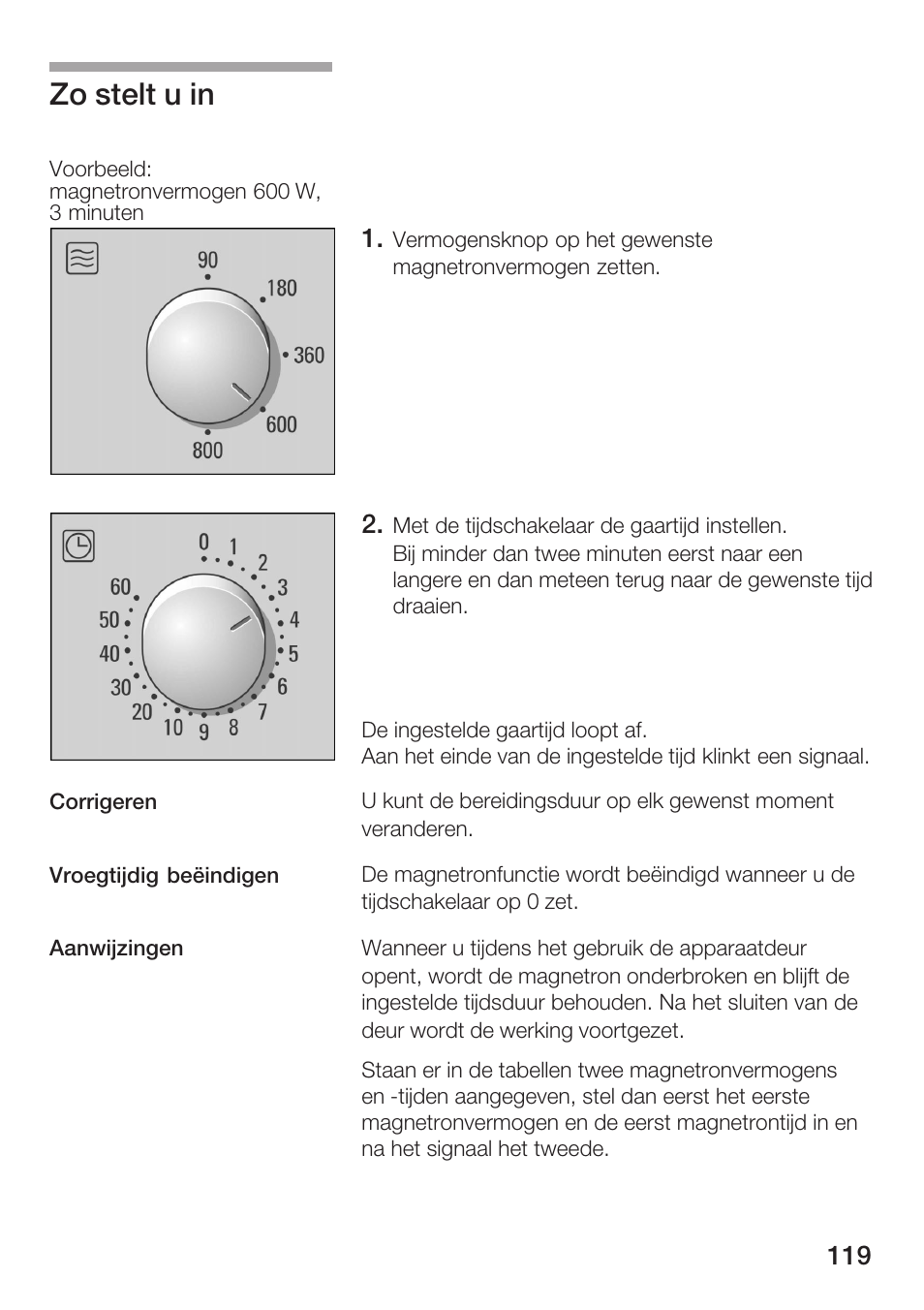 Zo stelt u in | Siemens HF12M240 User Manual | Page 119 / 132