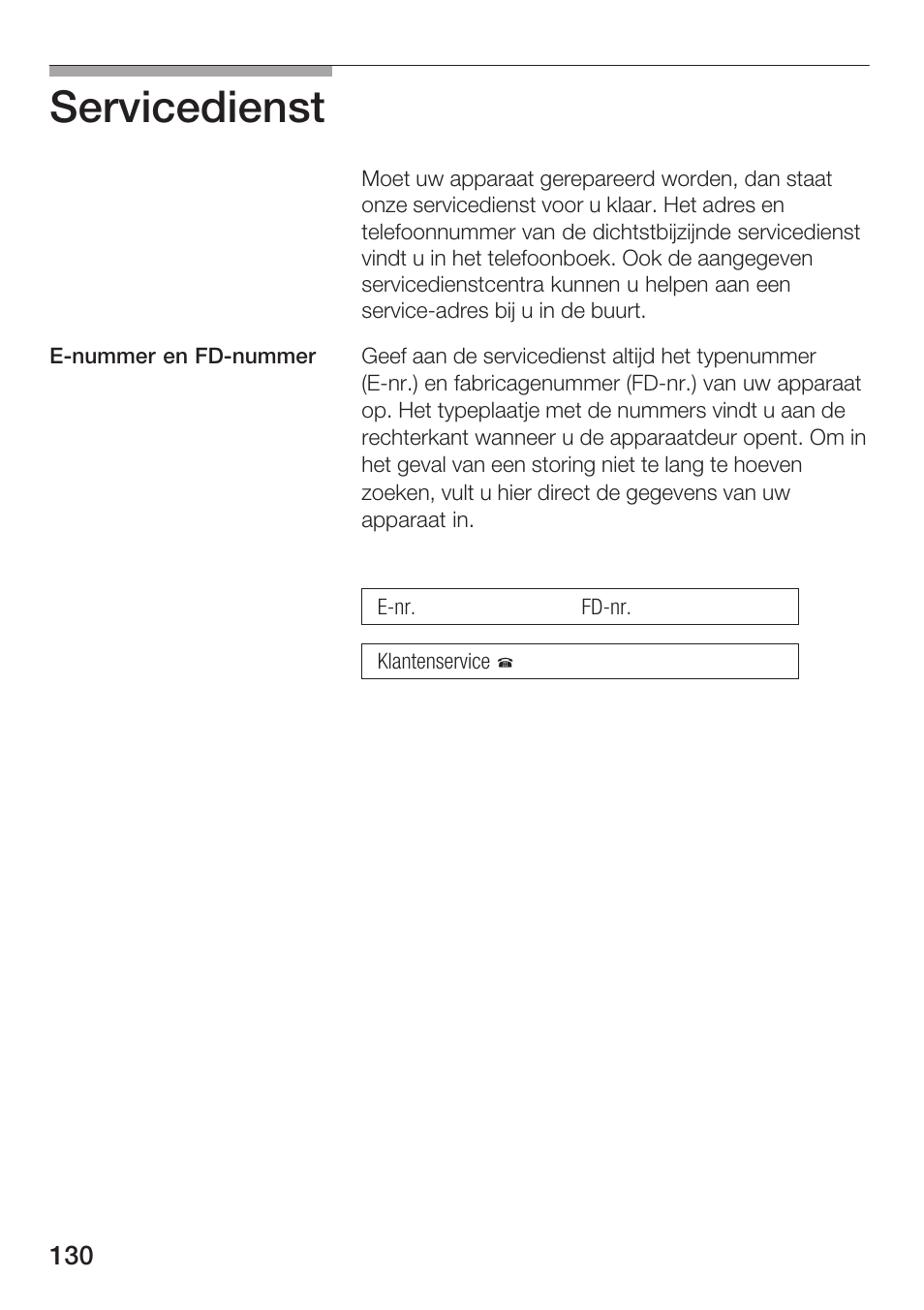 Servicedienst | Siemens HF12M240 User Manual | Page 130 / 132