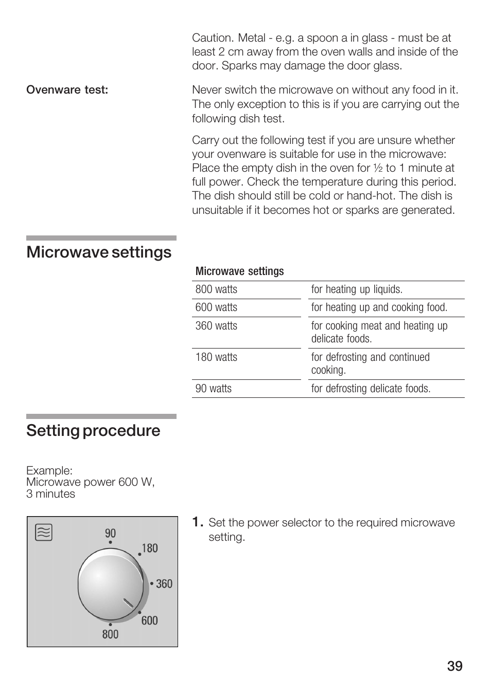 Microwave settings setting procedure | Siemens HF12M240 User Manual | Page 39 / 132