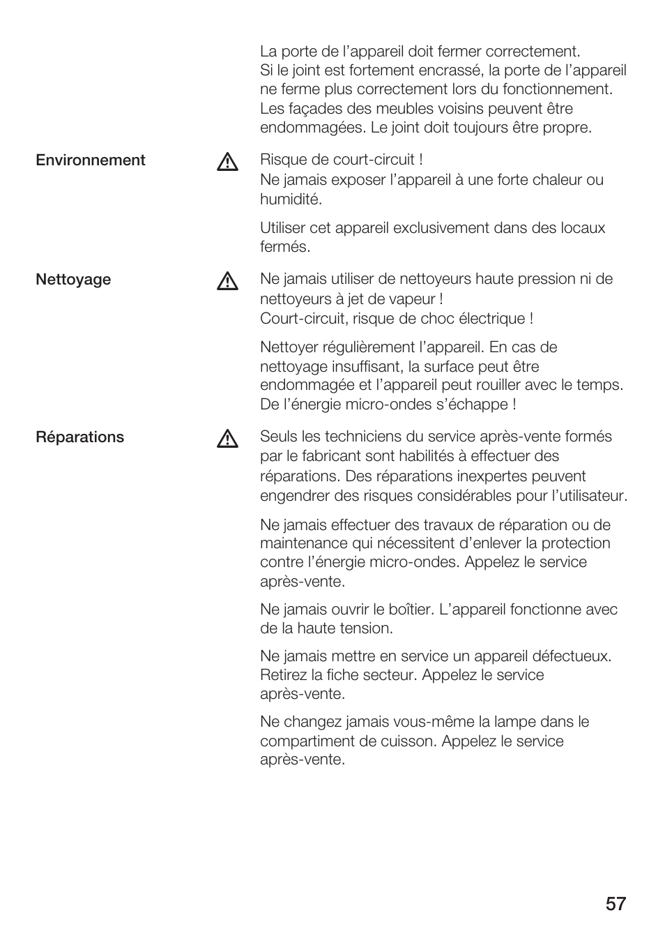 Siemens HF12M240 User Manual | Page 57 / 132