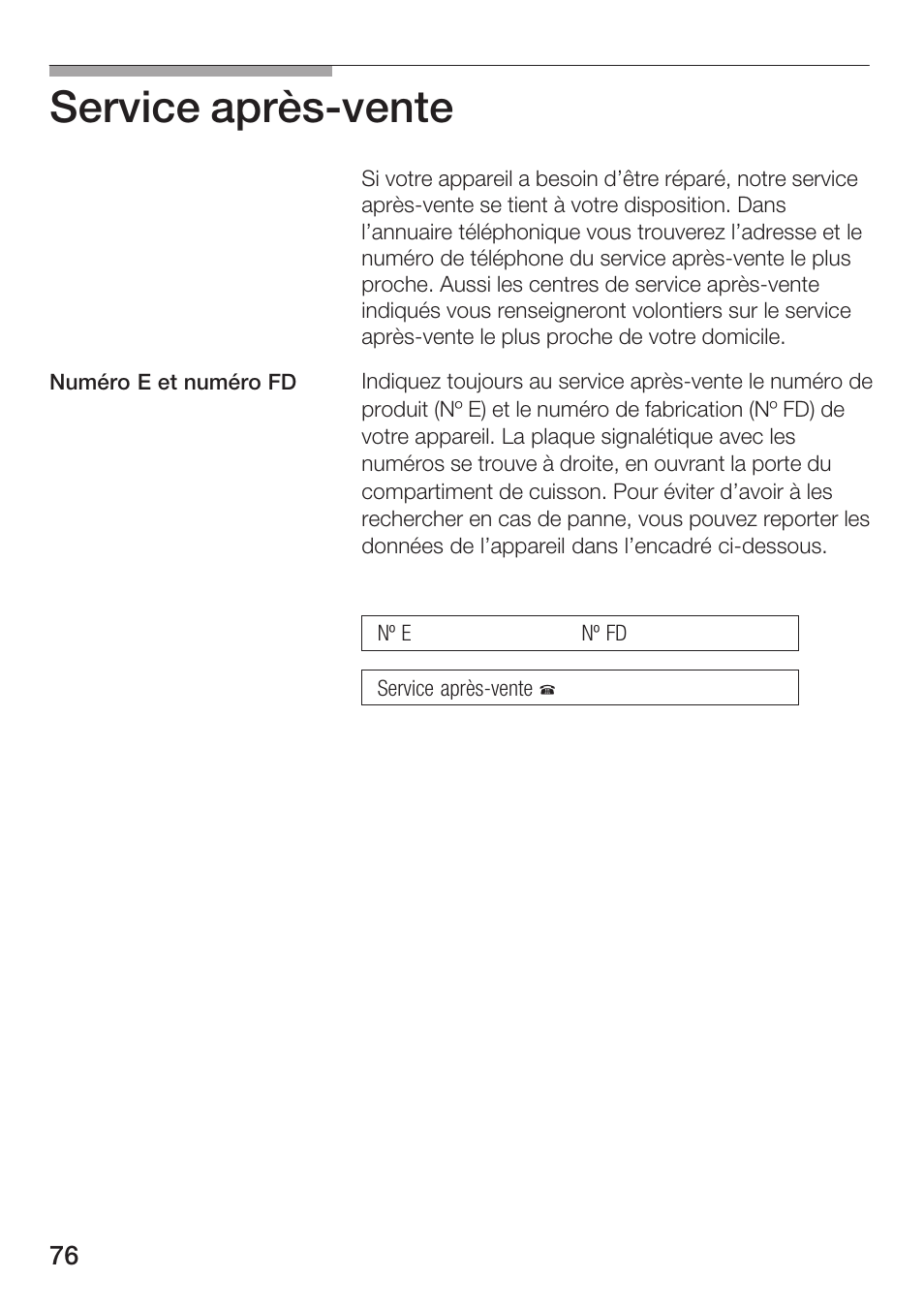 Service aprèsćvente | Siemens HF12M240 User Manual | Page 76 / 132