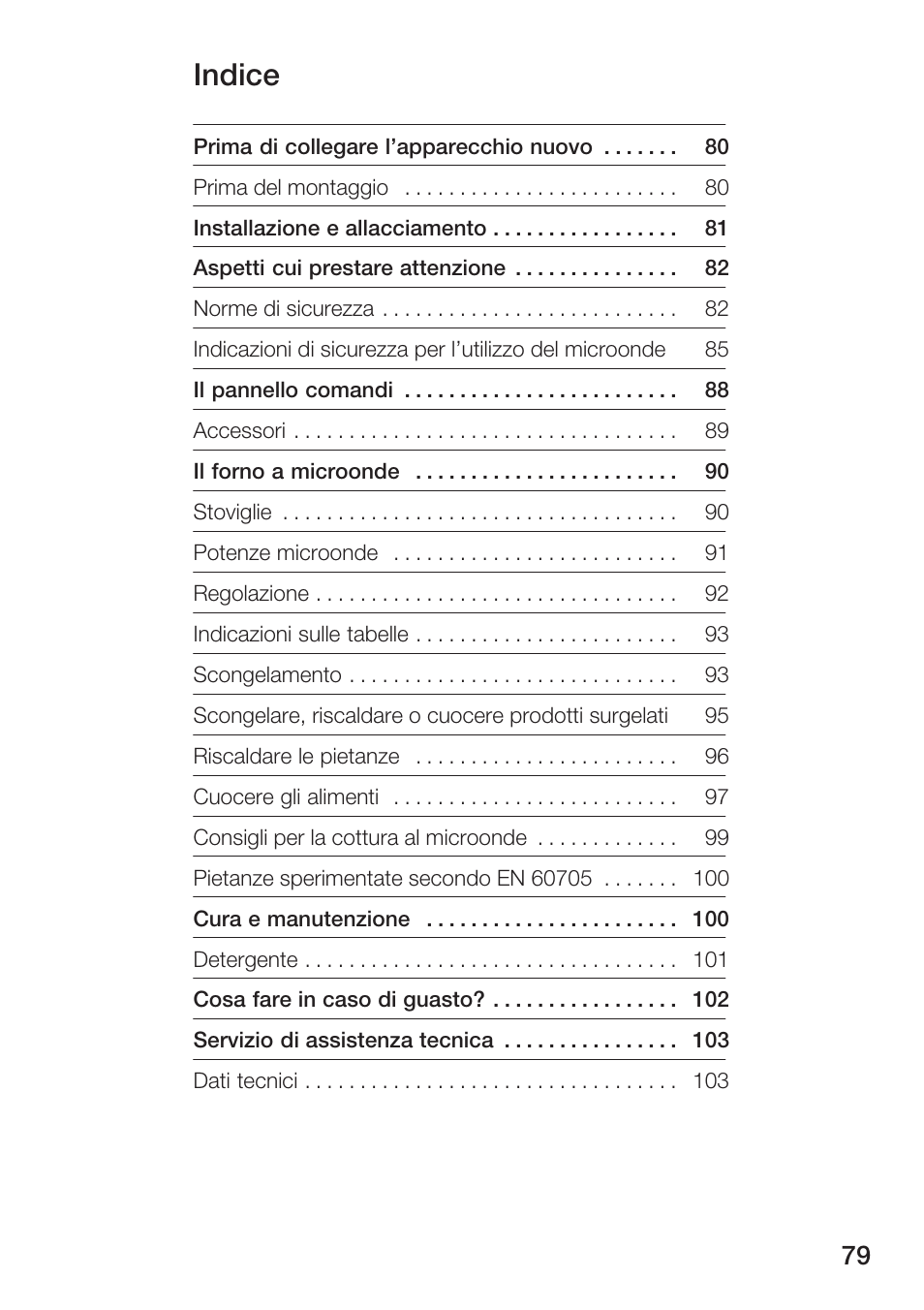 Indice | Siemens HF12M240 User Manual | Page 79 / 132