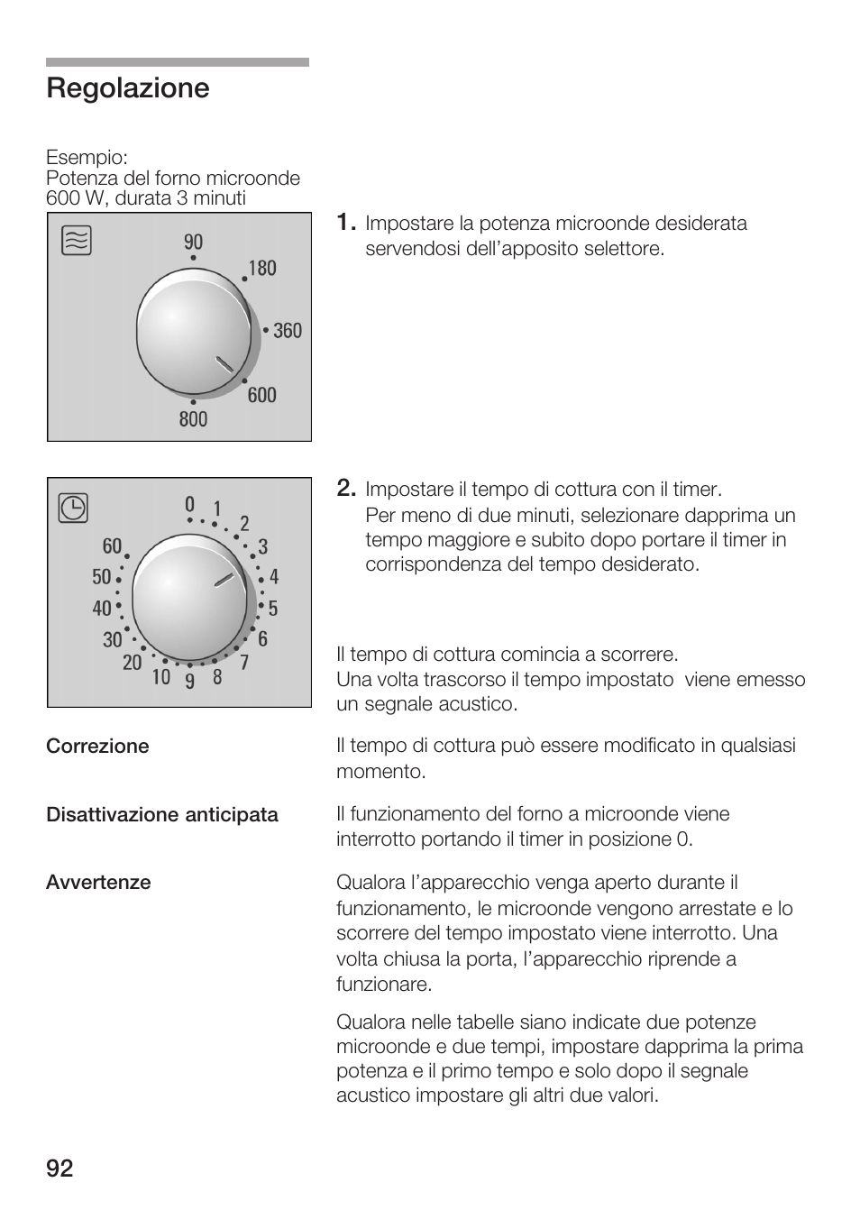 Regolazione | Siemens HF12M240 User Manual | Page 92 / 132