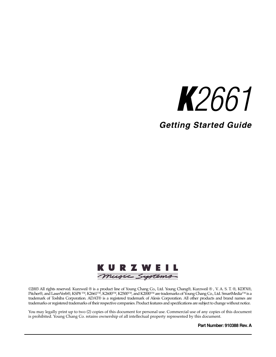 ALESIS K2661 User Manual | 286 pages