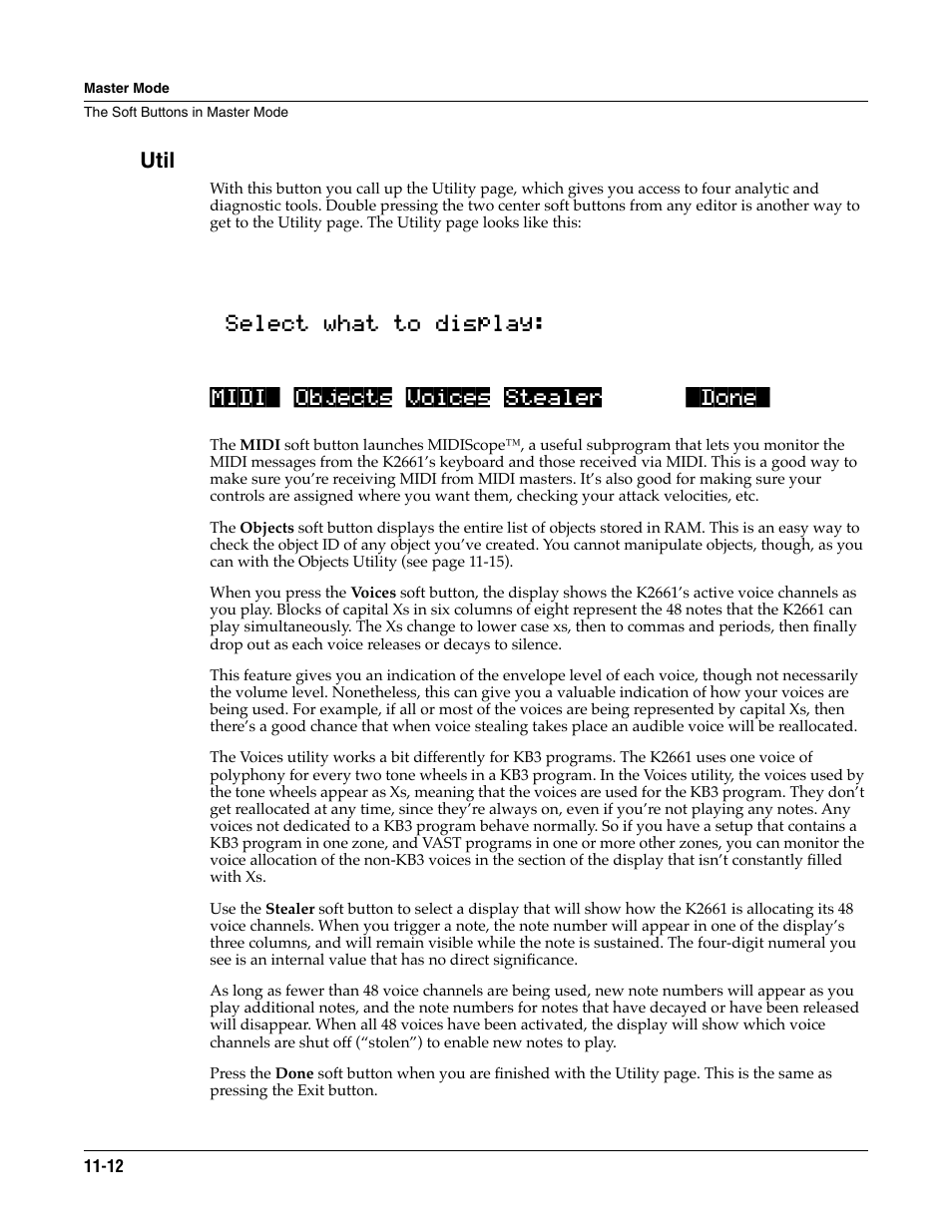 Util | ALESIS K2661 User Manual | Page 102 / 286