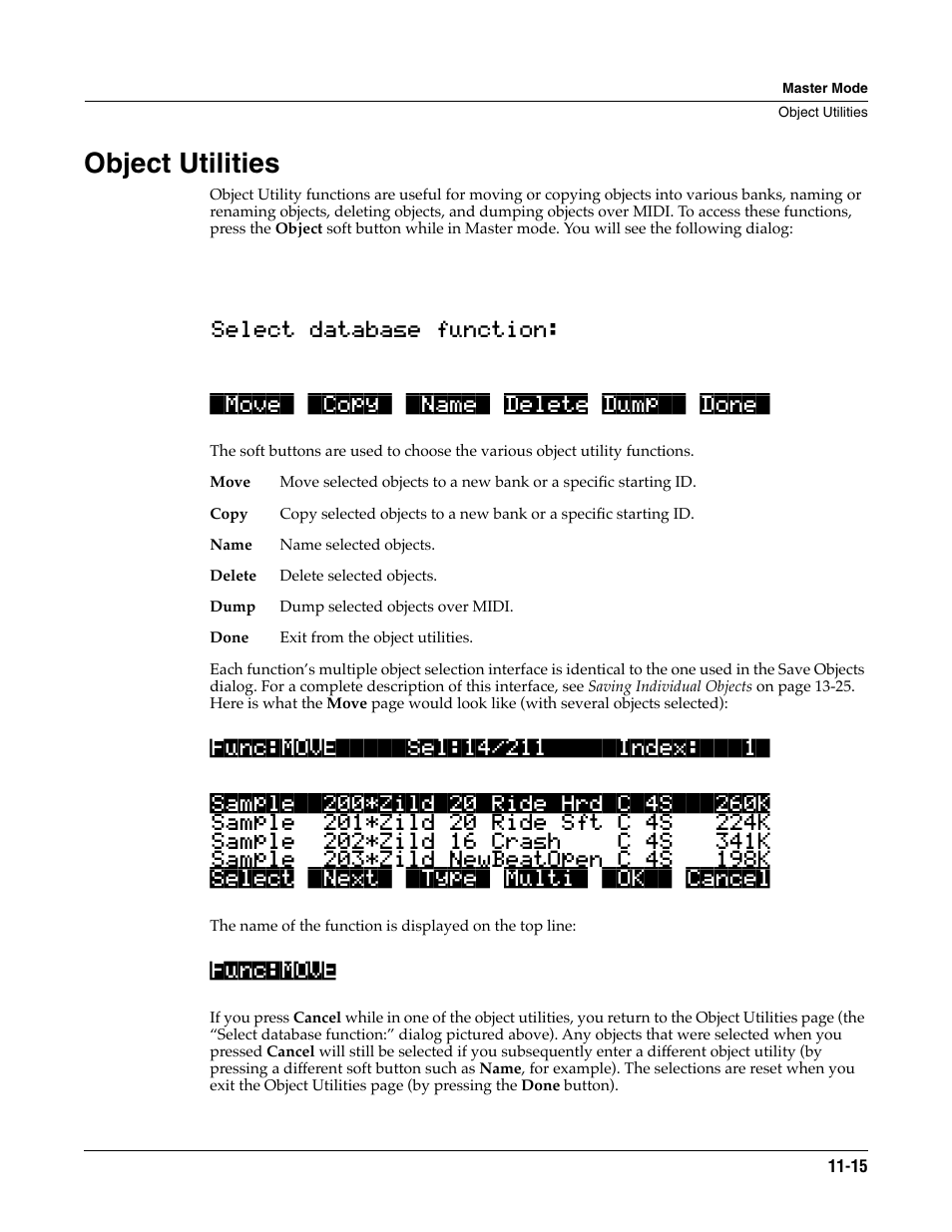 Object utilities, Object utilities -15 | ALESIS K2661 User Manual | Page 105 / 286