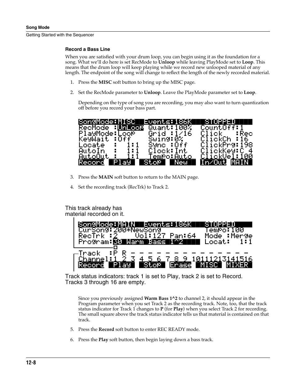 Record a bass line | ALESIS K2661 User Manual | Page 118 / 286