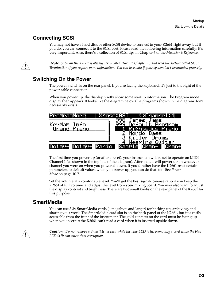 Connecting scsi, Switching on the power, Smartmedia | ALESIS K2661 User Manual | Page 15 / 286