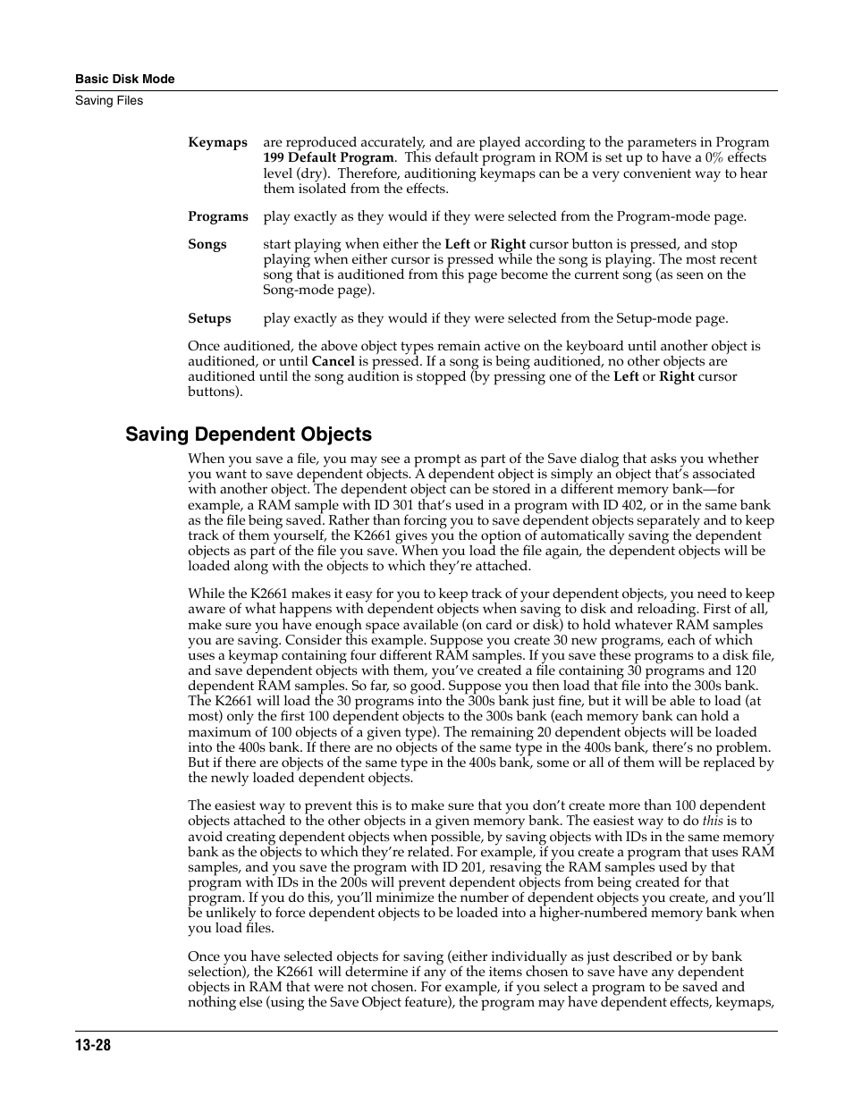 Saving dependent objects | ALESIS K2661 User Manual | Page 178 / 286