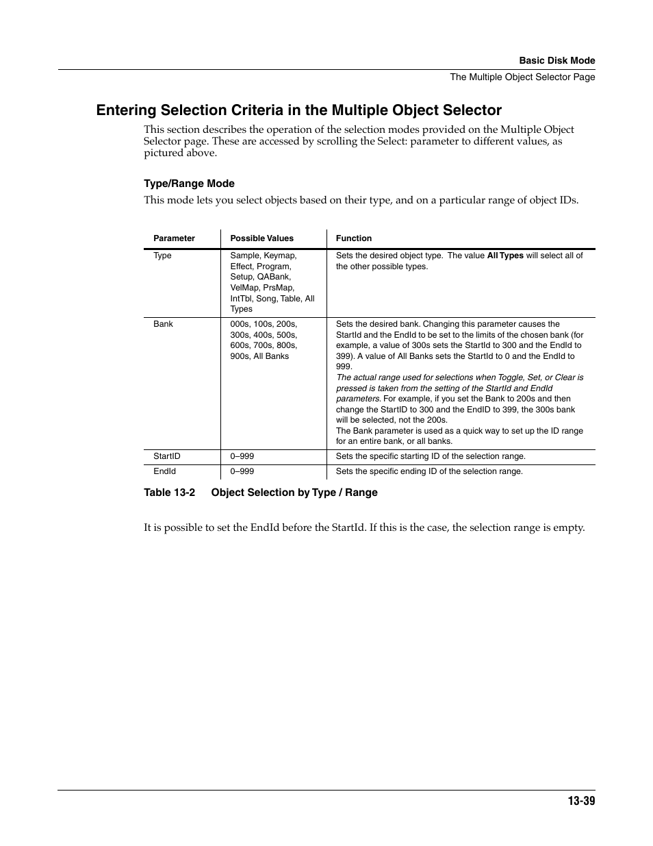 Type/range mode | ALESIS K2661 User Manual | Page 189 / 286