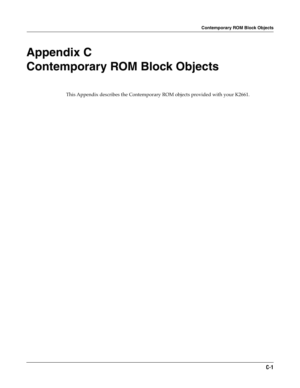 Contemporary rom block objects, Appendix c contemporary rom block objects | ALESIS K2661 User Manual | Page 241 / 286