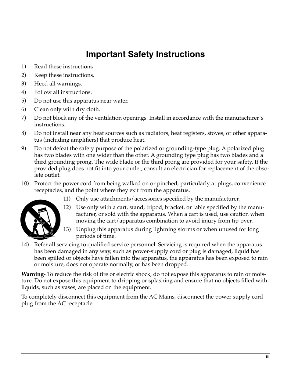 Important safety instructions | ALESIS K2661 User Manual | Page 3 / 286