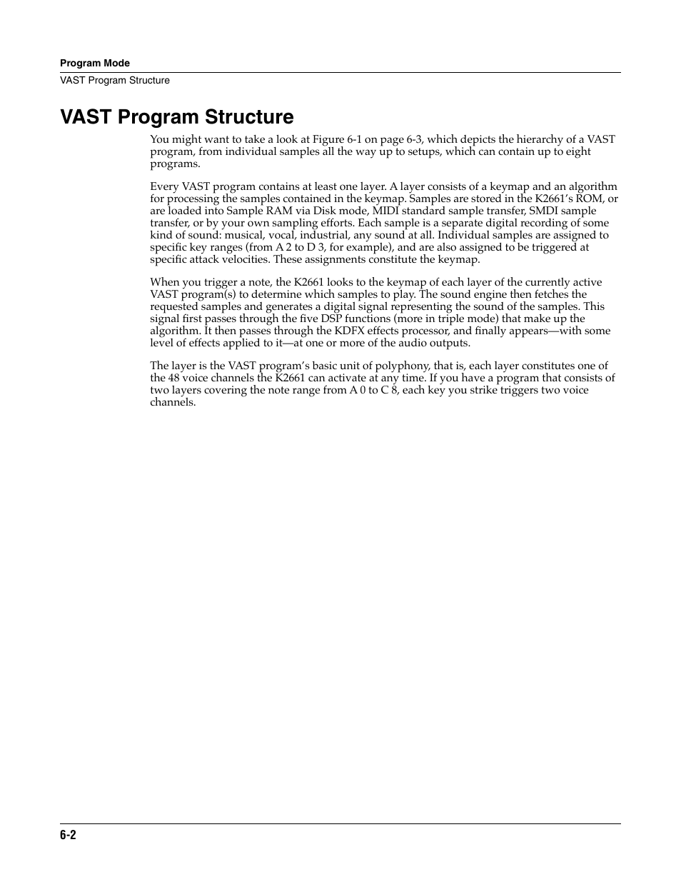 Vast program structure, Vast program structure -2 | ALESIS K2661 User Manual | Page 44 / 286