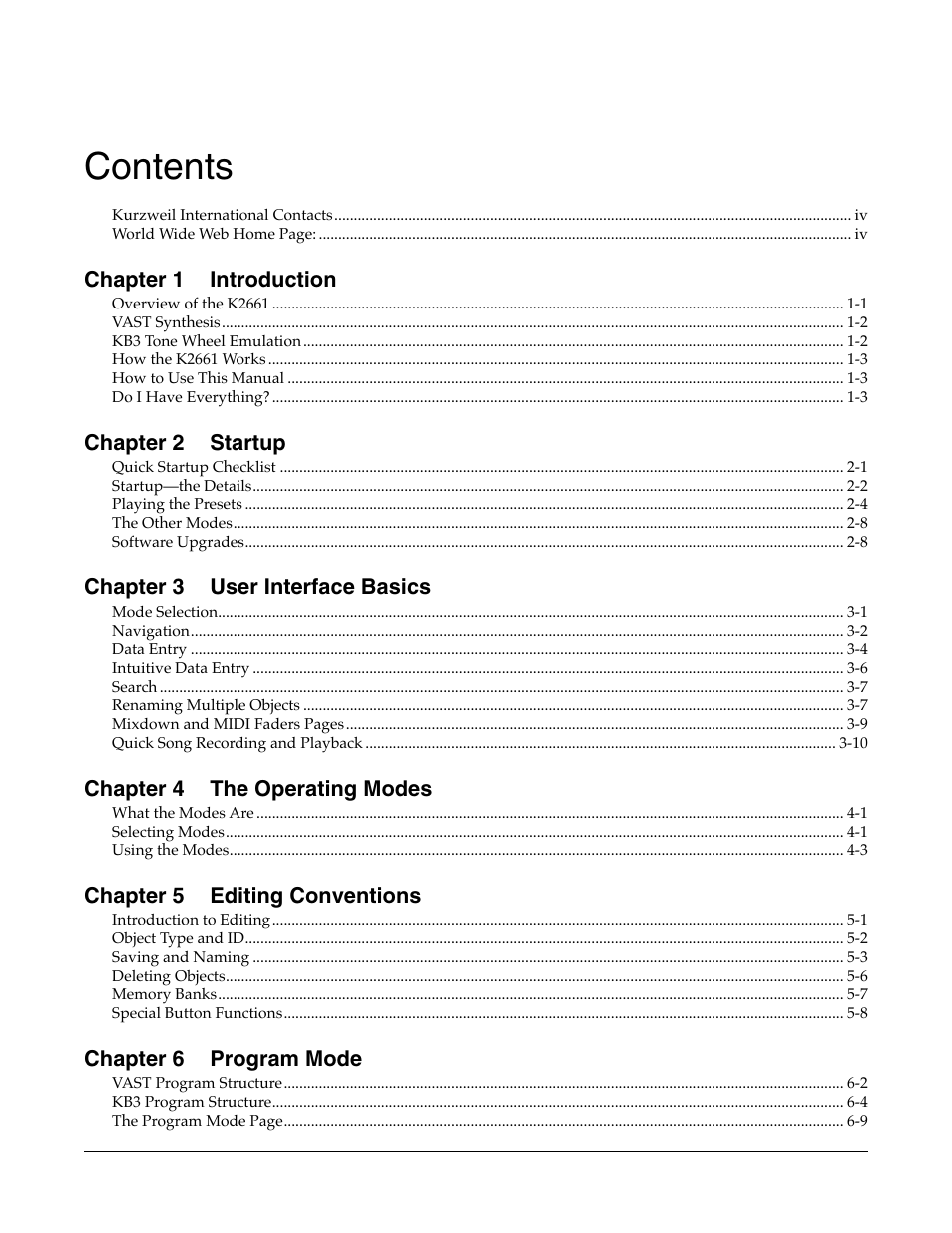 ALESIS K2661 User Manual | Page 5 / 286