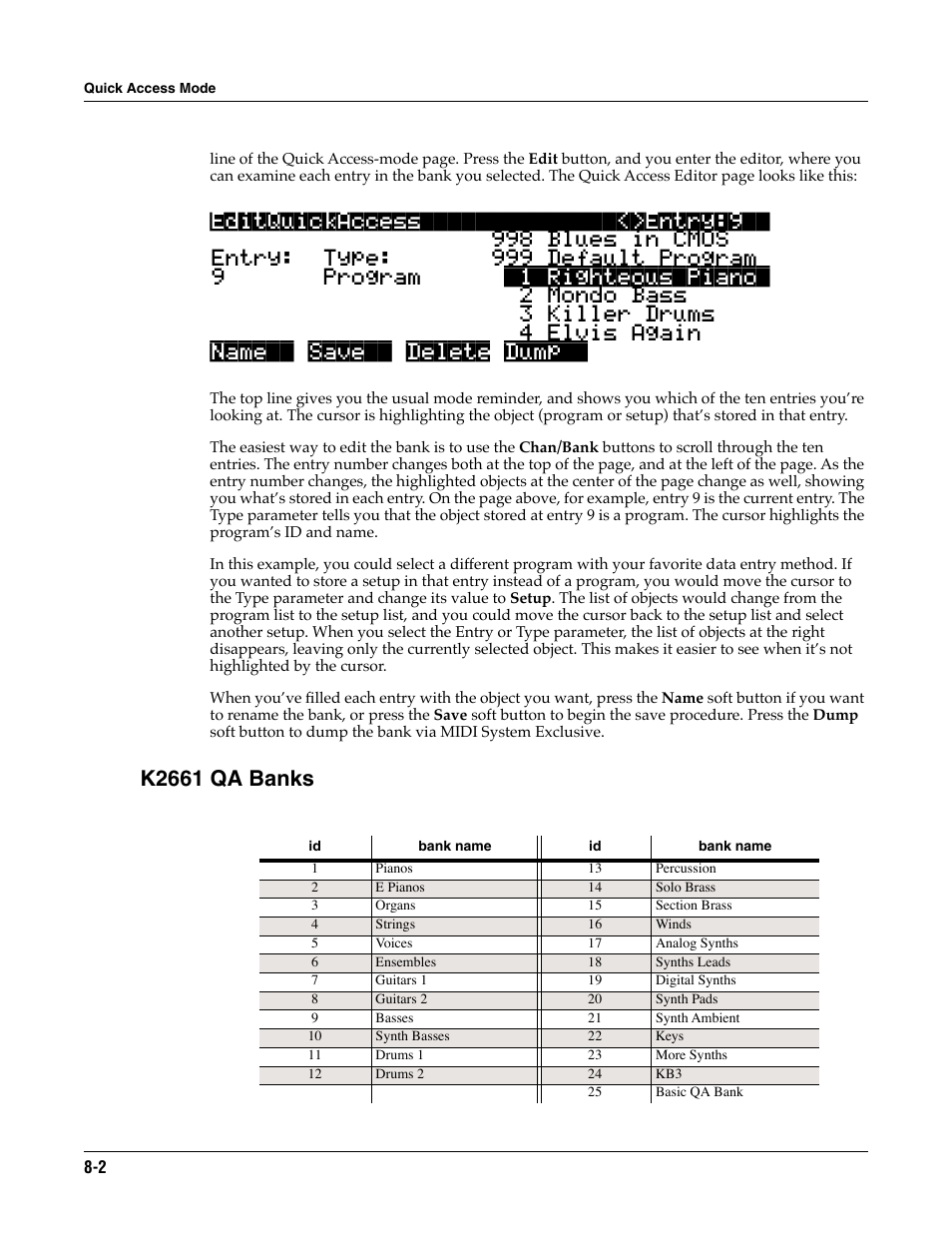 K2661 qa banks | ALESIS K2661 User Manual | Page 58 / 286