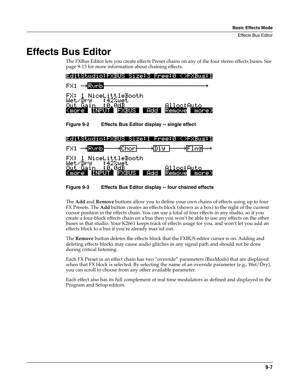 Effects bus editor, Effects bus editor -7 | ALESIS K2661 User Manual | Page 65 / 286