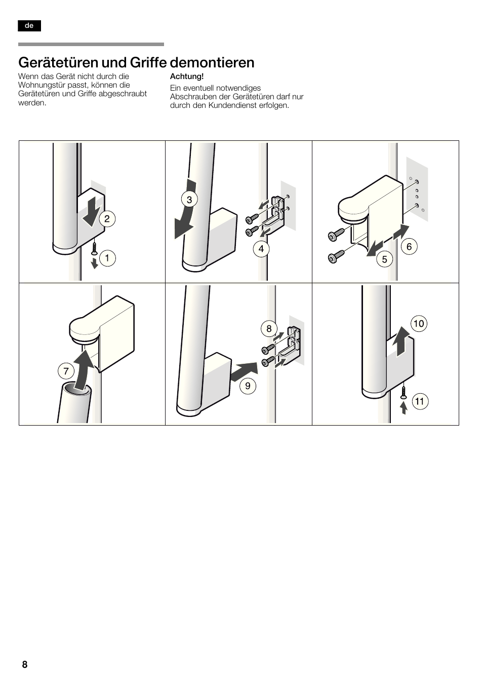 Gerätetüren und griffe demontieren | Siemens KA62DV71 User Manual | Page 8 / 120