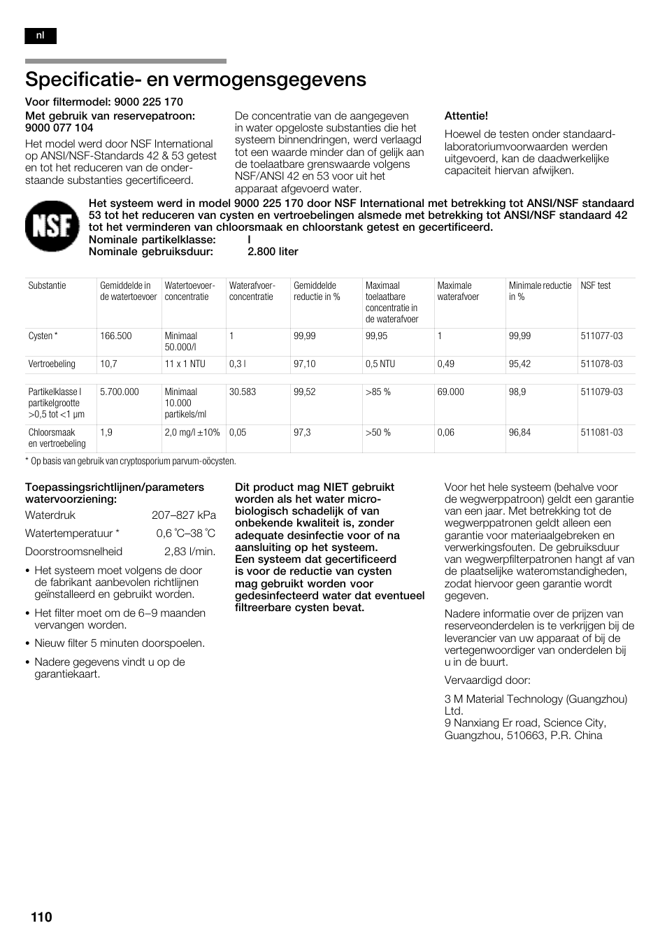 Specificatieć en vermogensgegevens | Siemens KA62DP91 User Manual | Page 110 / 115