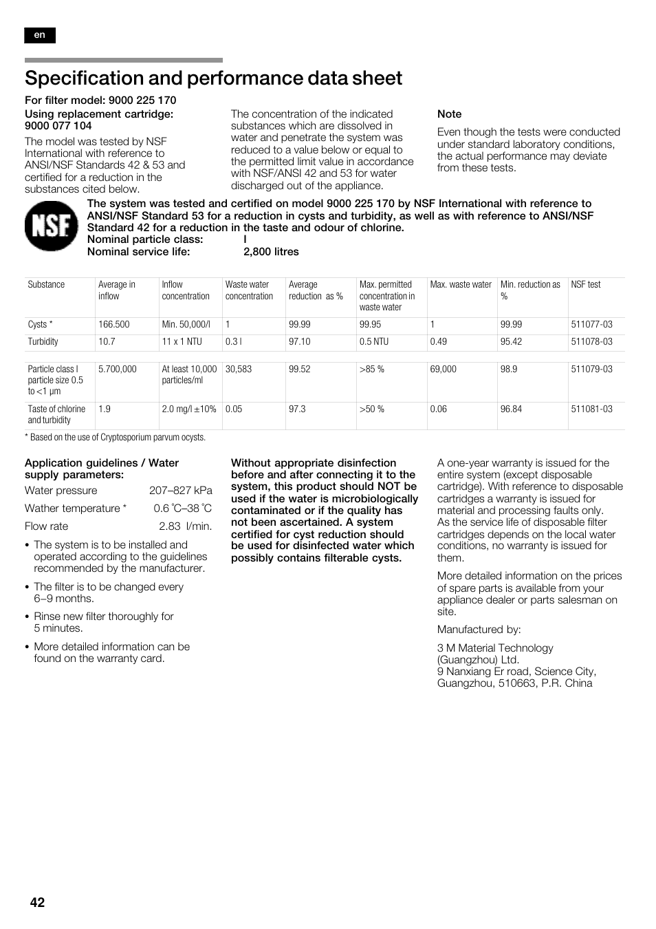 Specification and performance data sheet | Siemens KA62DP91 User Manual | Page 42 / 115