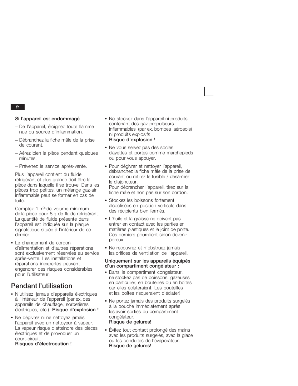 Pendant l'utilisation | Siemens KI24RV21FF User Manual | Page 30 / 74