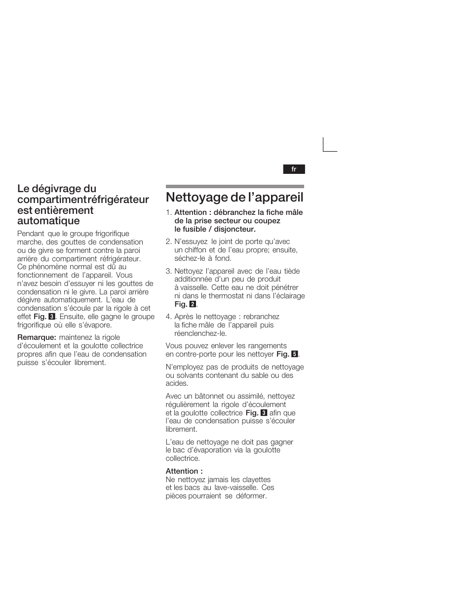 Nettoyage de l'appareil | Siemens KI24RV21FF User Manual | Page 39 / 74