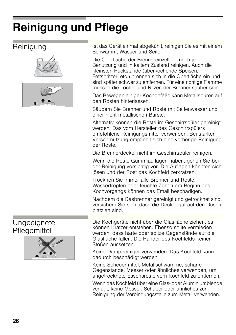 Reinigung und pflege, Reinigung, Ungeeignete pflegemittel | Siemens ER326AB70E User Manual | Page 25 / 105