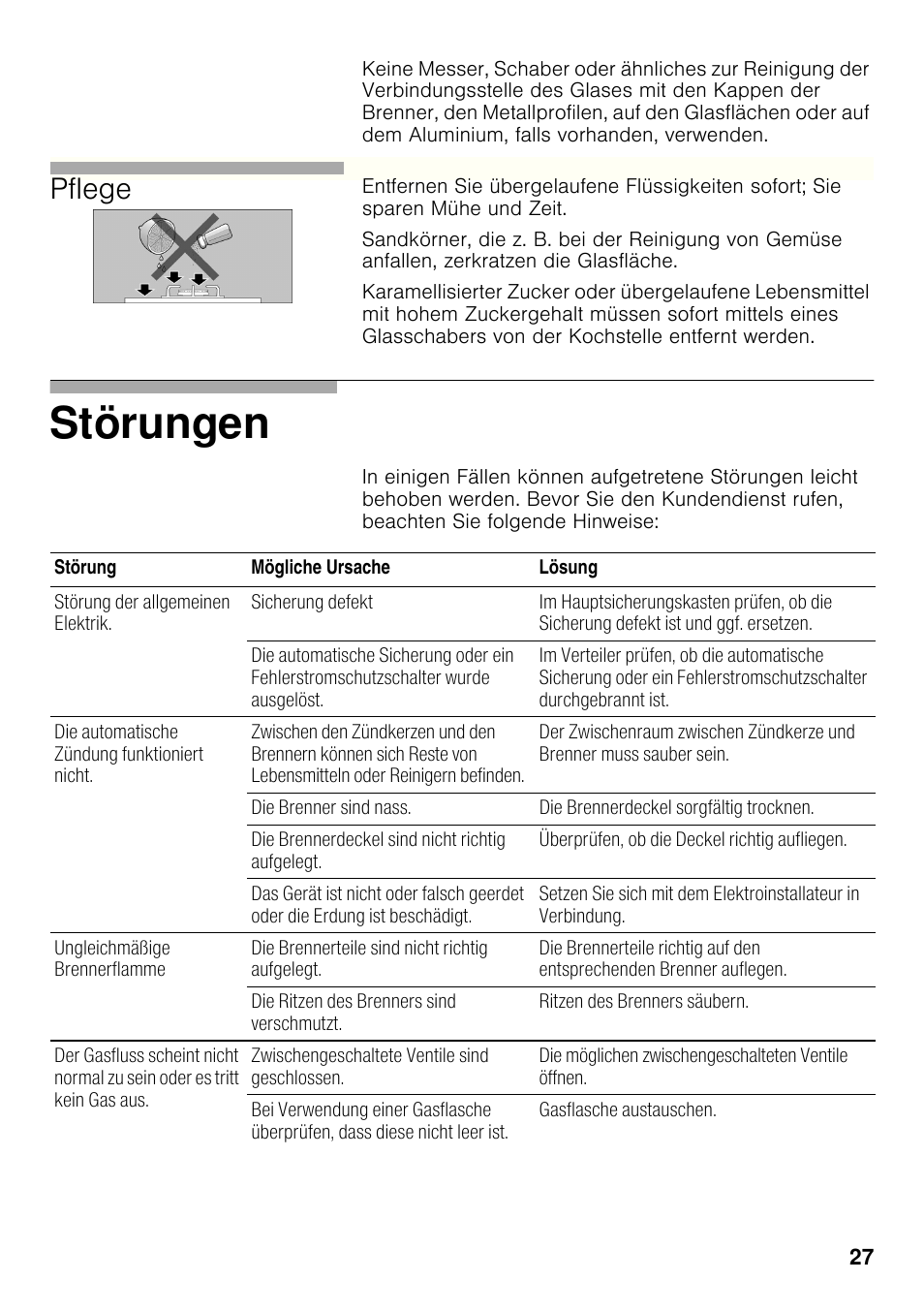 Störungen, Pflege | Siemens ER326AB70E User Manual | Page 26 / 105