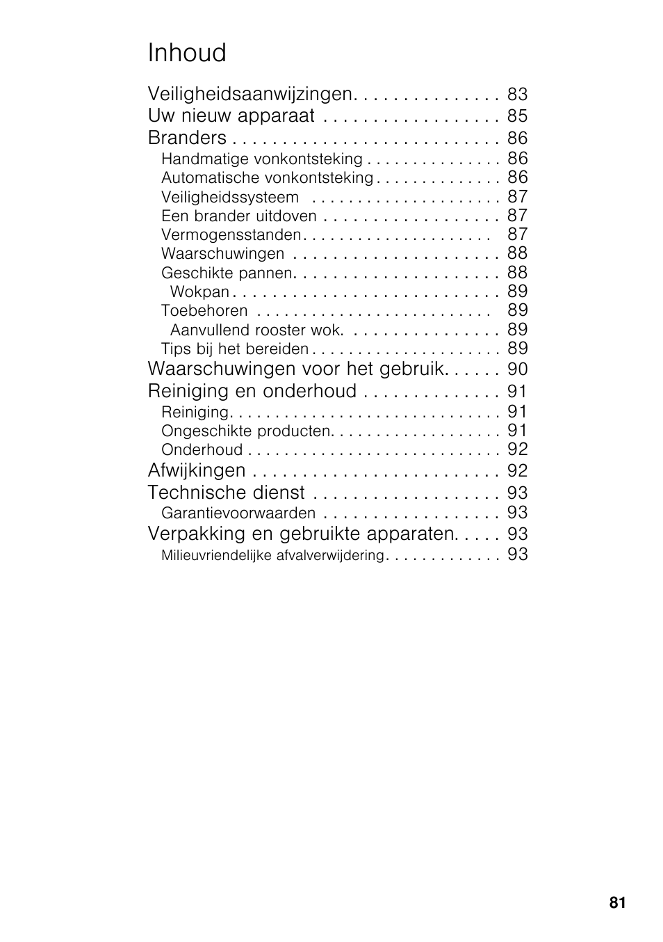 Inhoud | Siemens ER326AB70E User Manual | Page 80 / 105
