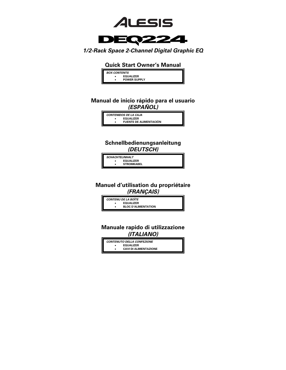 ALESIS DEQ224 User Manual | 11 pages