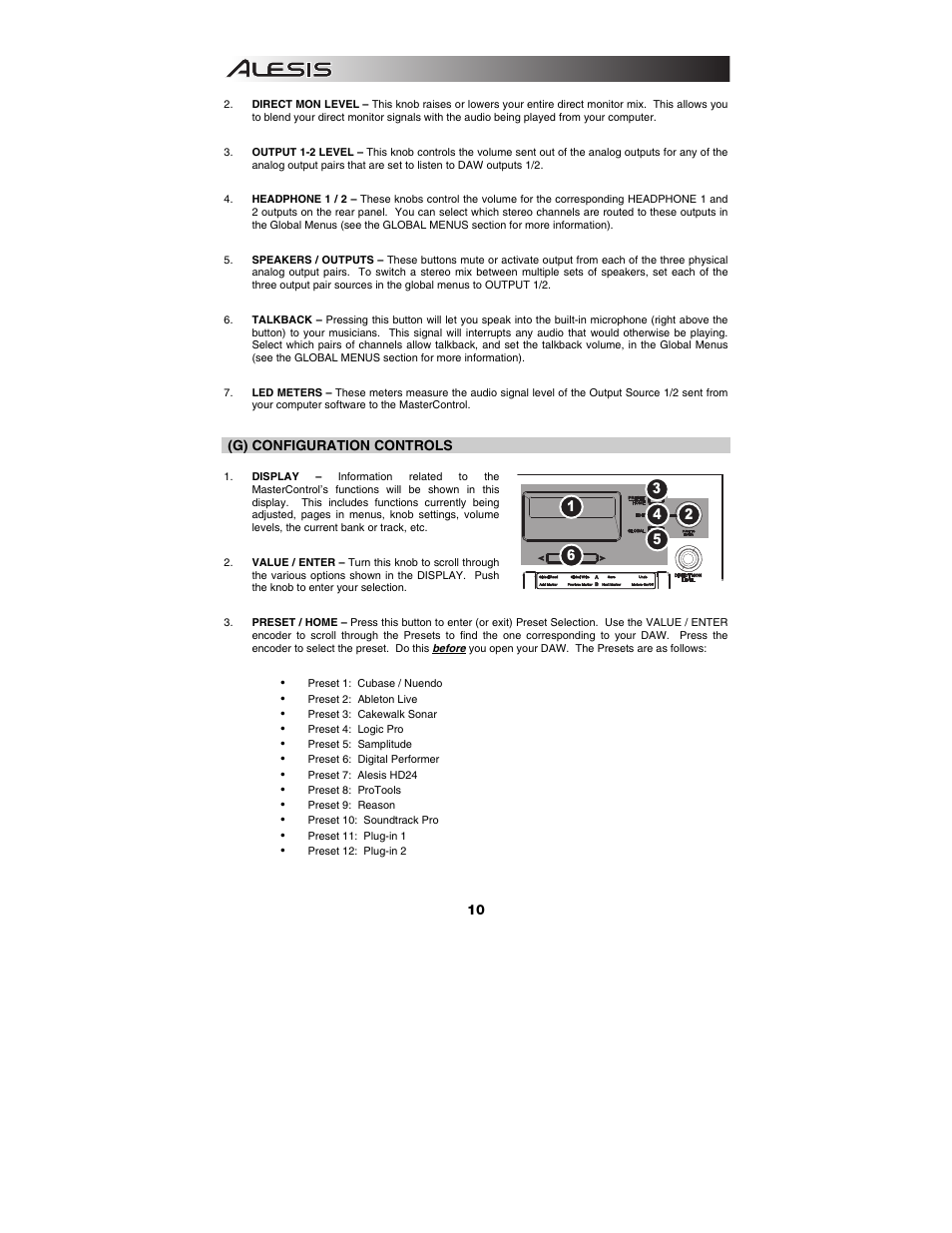 ALESIS Studio Interface MasterControl User Manual | Page 12 / 56