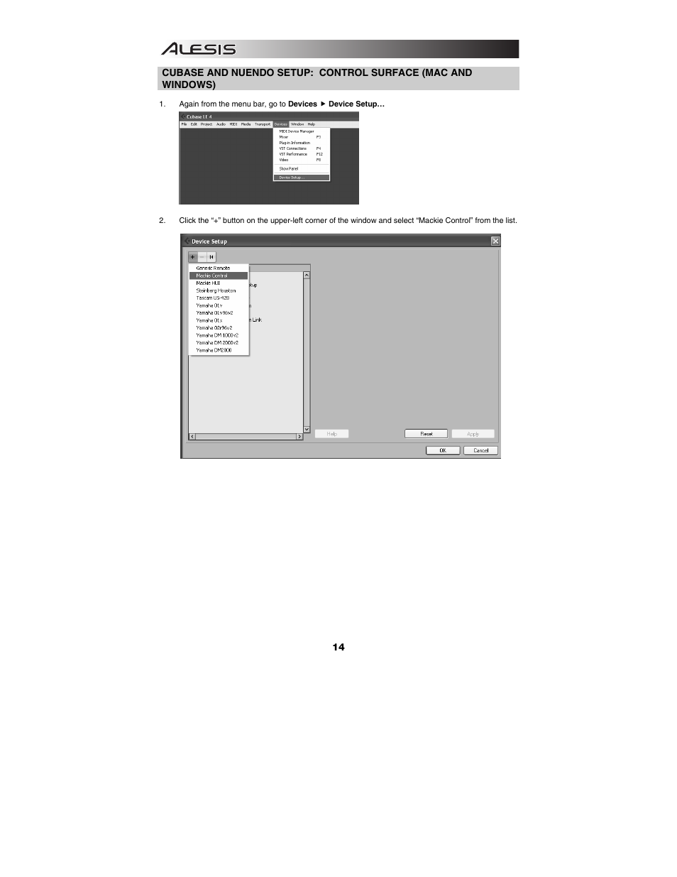 ALESIS Studio Interface MasterControl User Manual | Page 16 / 56