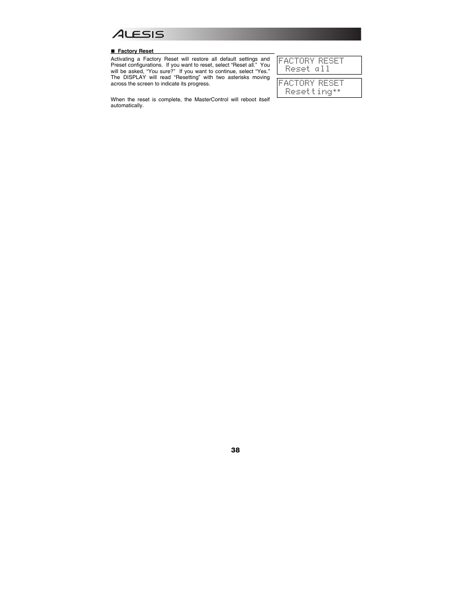 ALESIS Studio Interface MasterControl User Manual | Page 40 / 56