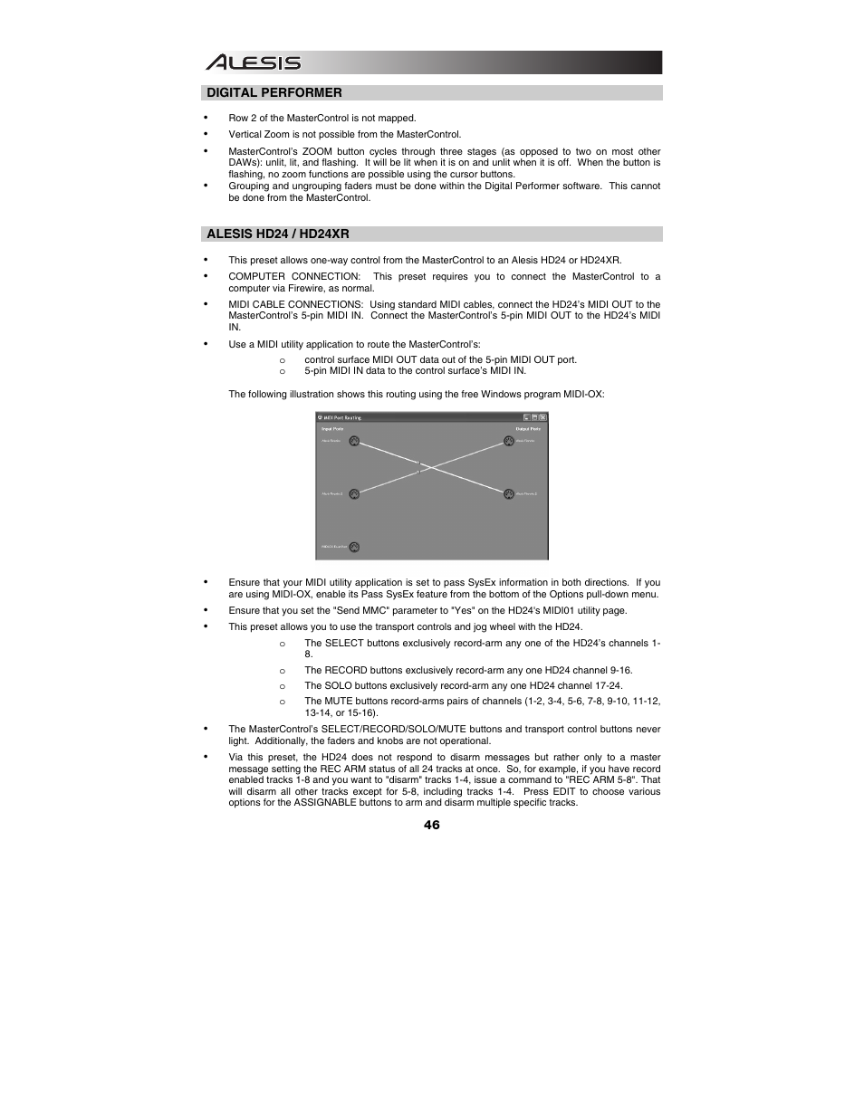 ALESIS Studio Interface MasterControl User Manual | Page 48 / 56